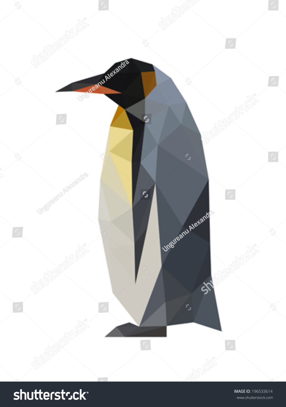 Illustration Of Geometric Polygonal Penguin Isolated On White ...