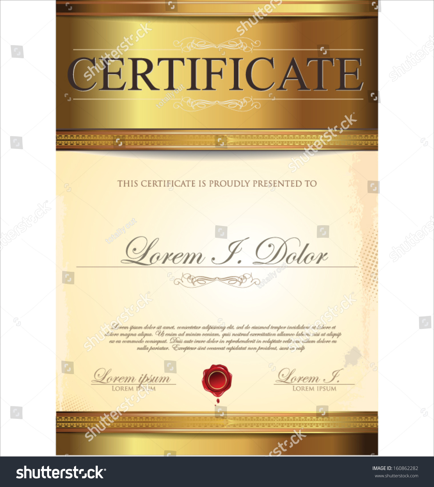 Illustration Gold Detailed Certificate Vector De Stock Libre De Regalías 160862282 Shutterstock 