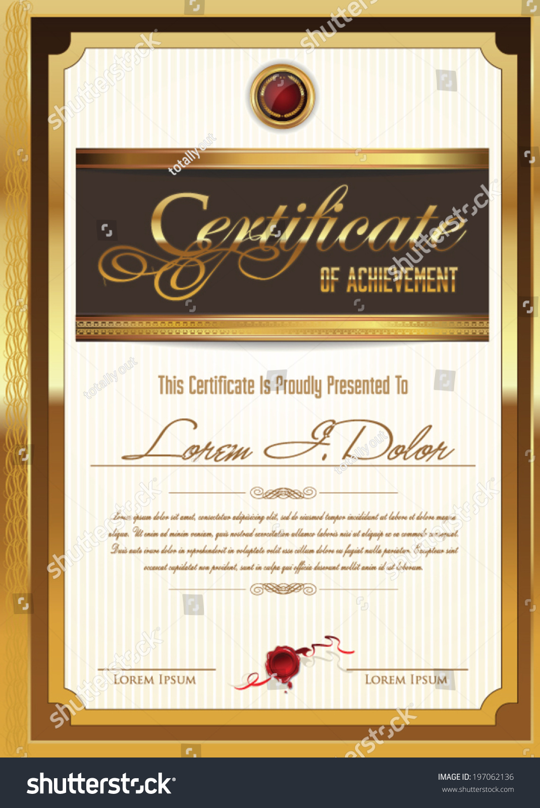 Illustration Gold Detailed Certificate Vector De Stock Libre De Regalías 197062136 Shutterstock 