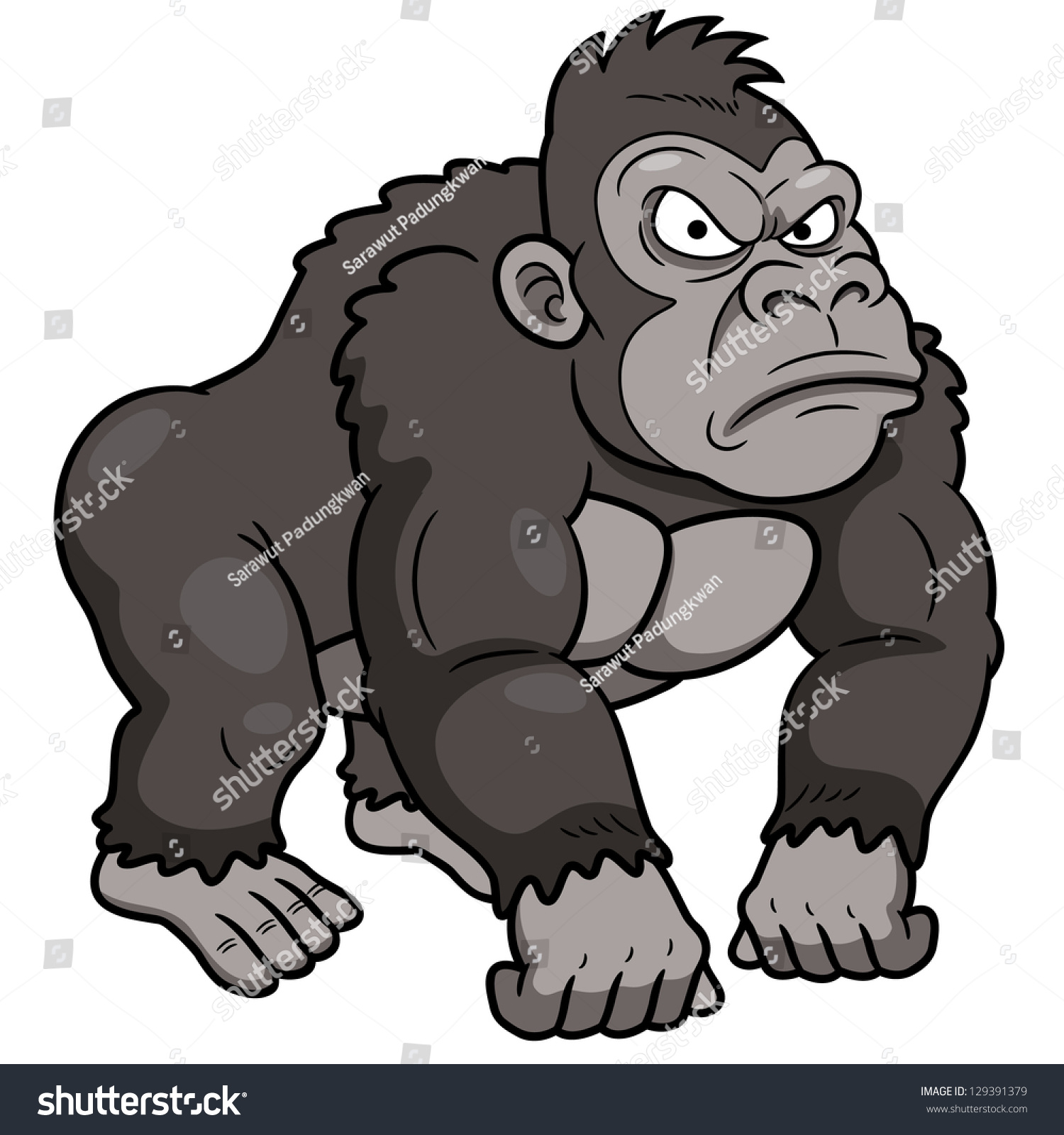 Illustration Of Gorilla Cartoon - 129391379 : Shutterstock