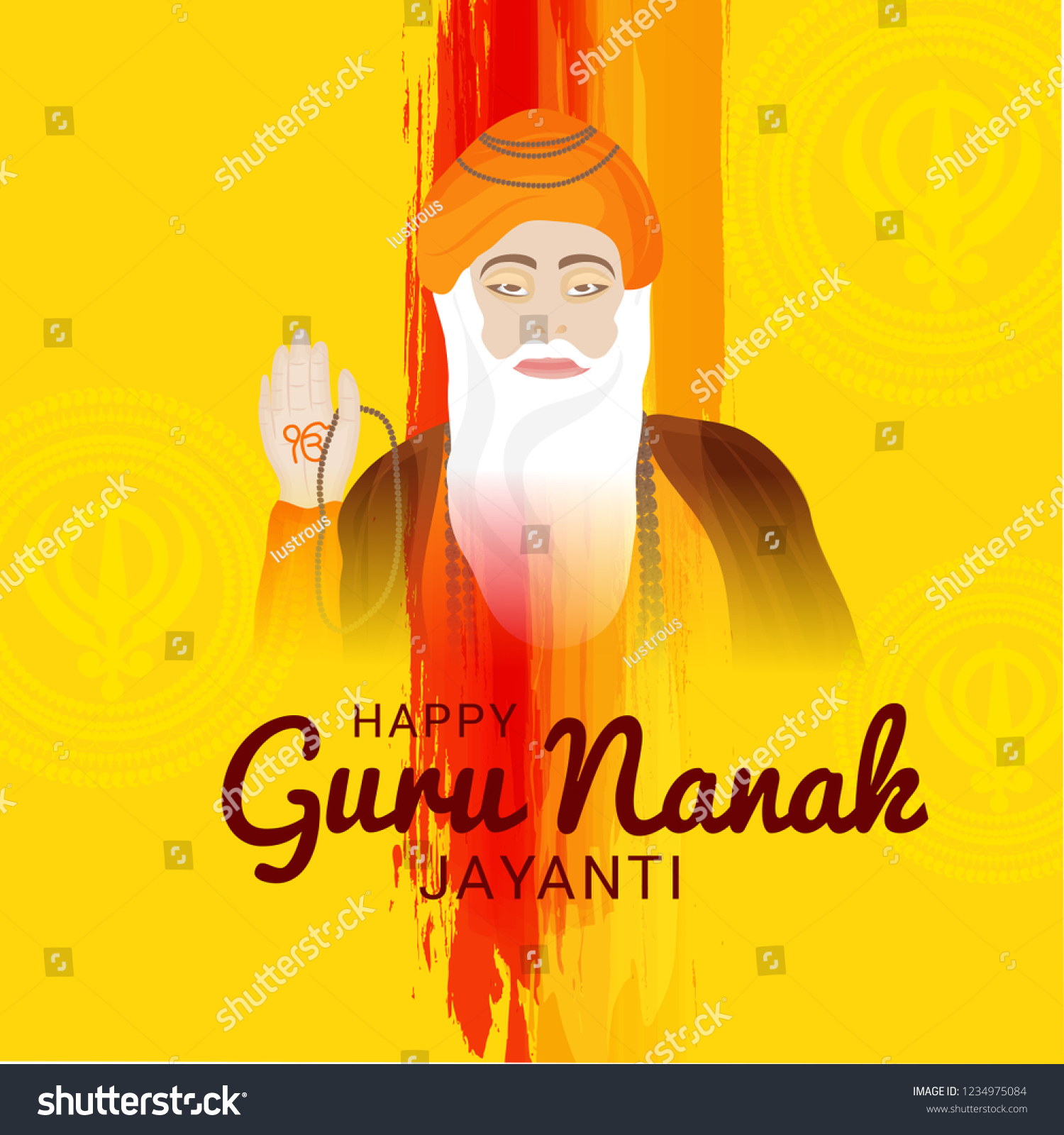 Illustration Guru Nanak Jayanti Background Stock Vector (Royalty Free ...