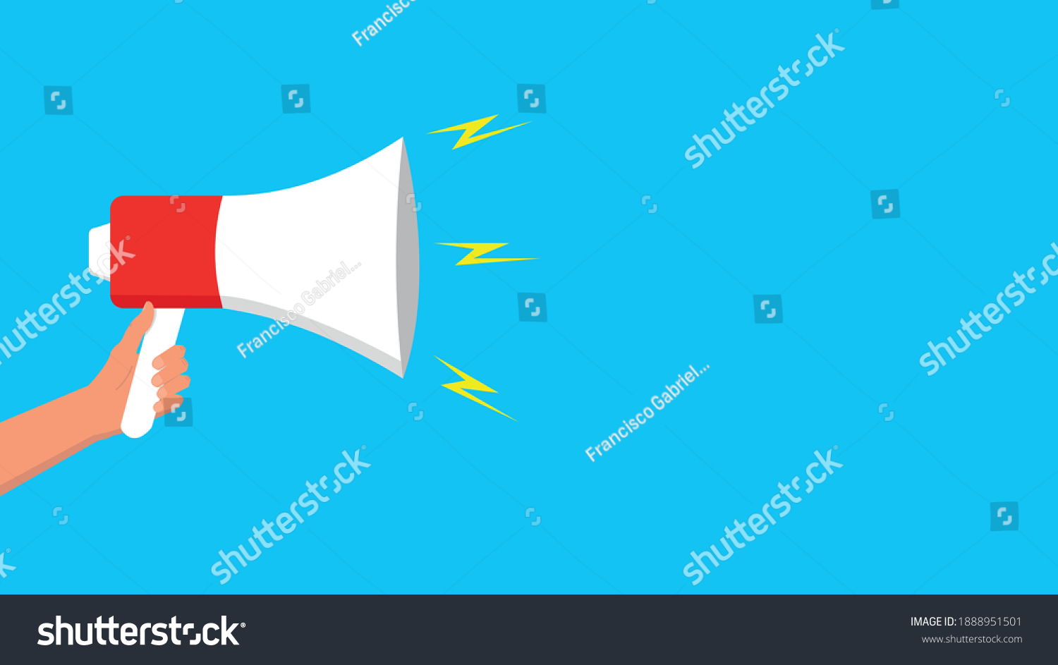 Illustration Hand Holding Megaphone On Light Stock Vector (Royalty Free ...