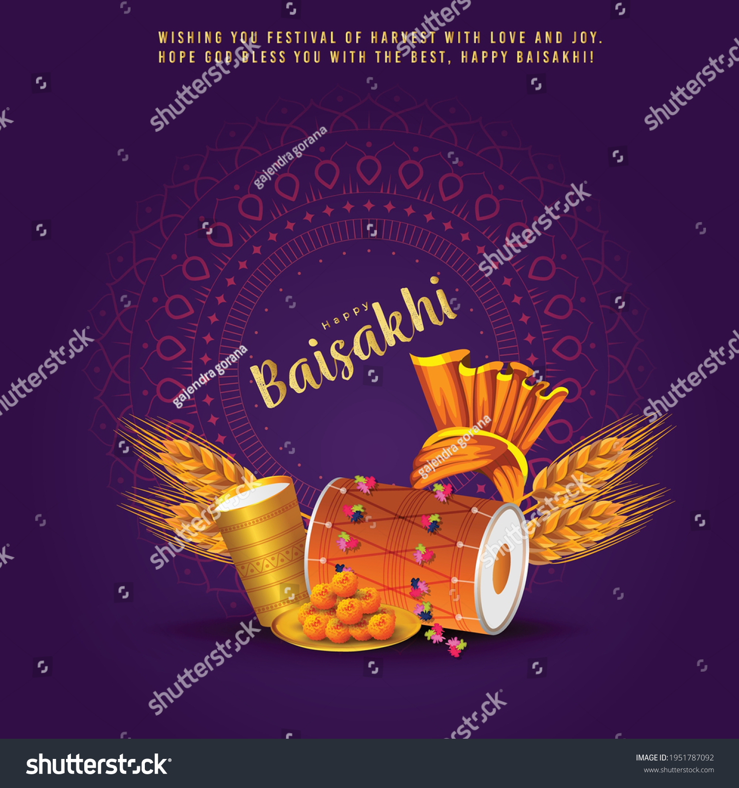 Illustration Happy Baisakhi Holiday Background Punjabi Stock Vector ...