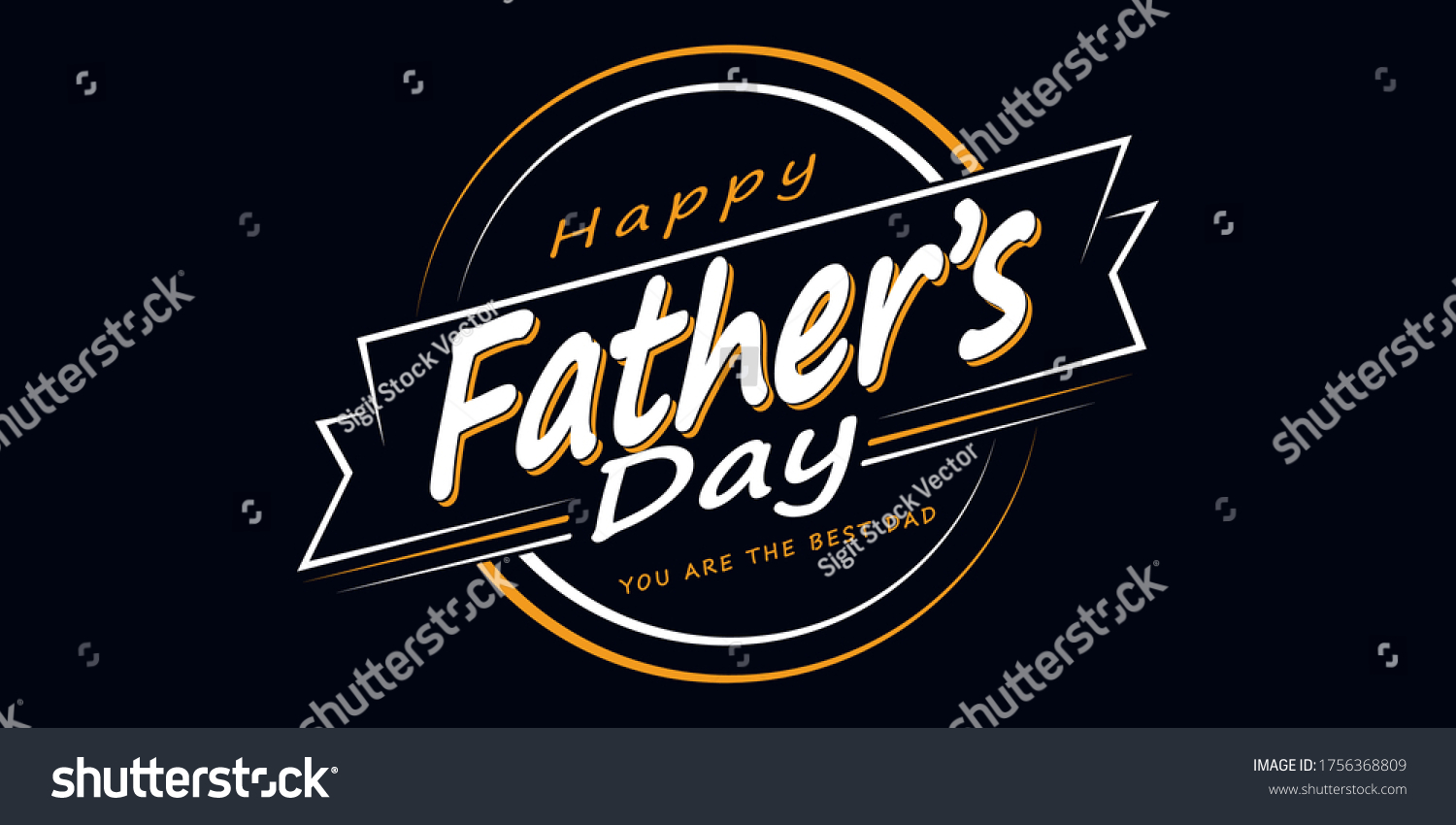 Illustration Happy Fathers Day Vintage Concept Stock Vector (Royalty ...