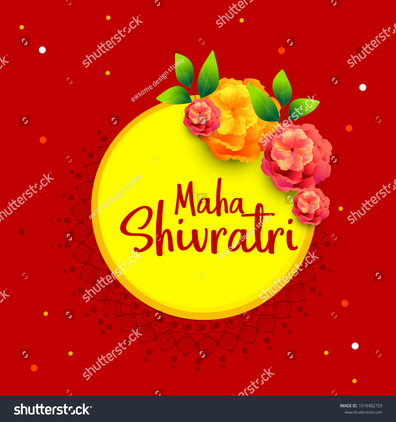 Illustration Happy Maha Shivratri Greeting Card Stock Vector Royalty Free 1019482759 0007