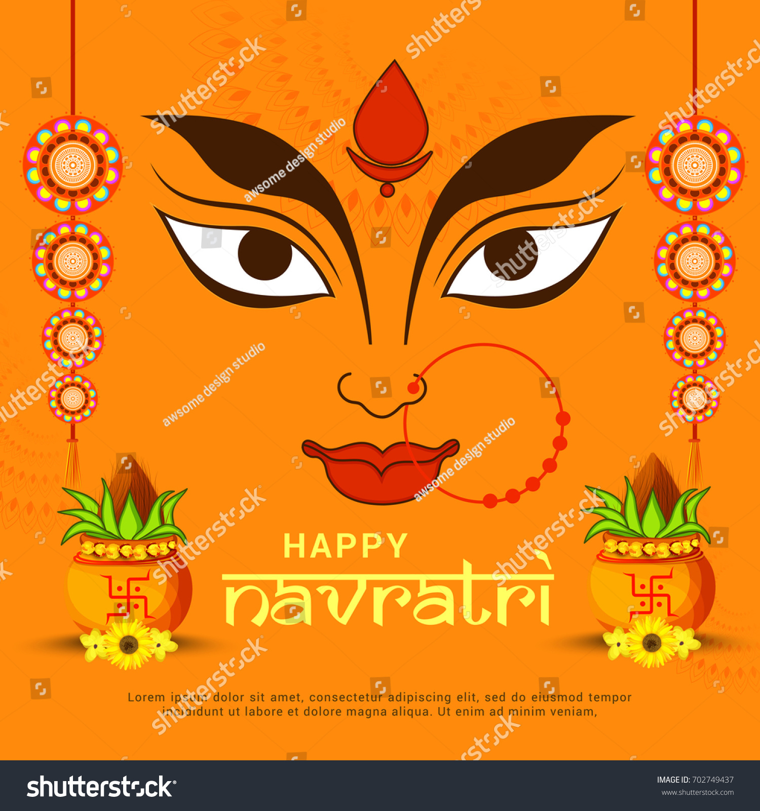 Illustration Happy Navratri Celebration Poster Banner Stock Vector Royalty Free 702749437 6272