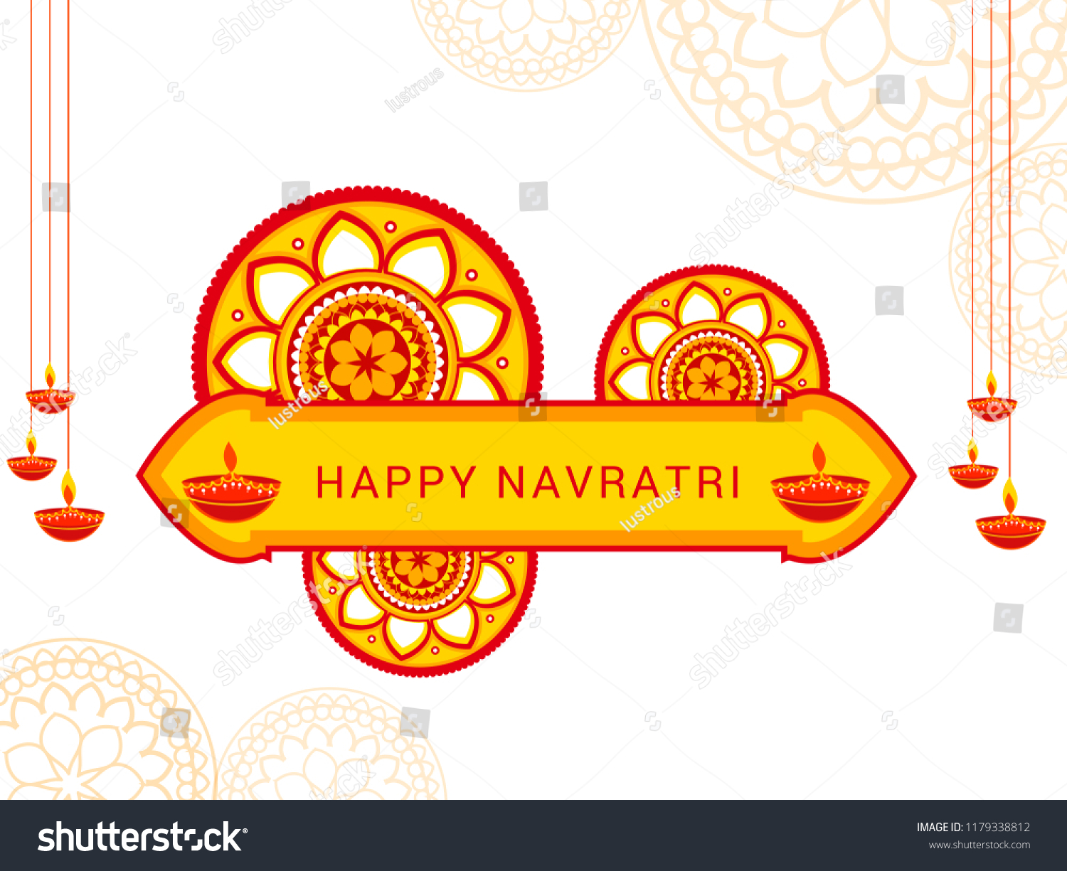 Illustration Happy Navratri Greeting Card Design Stock Vector (Royalty ...