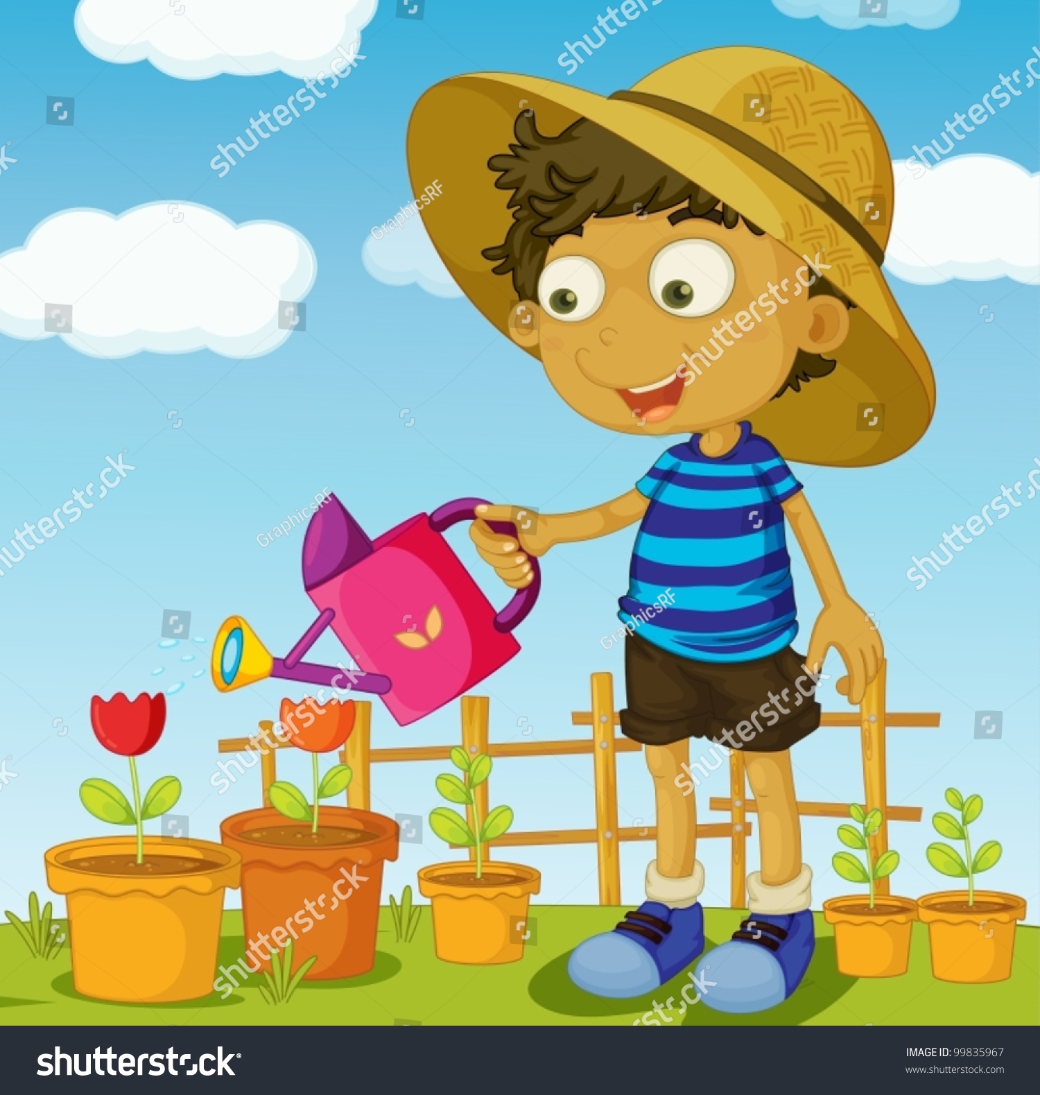 1,689 Children gardening chores Images, Stock Photos & Vectors ...