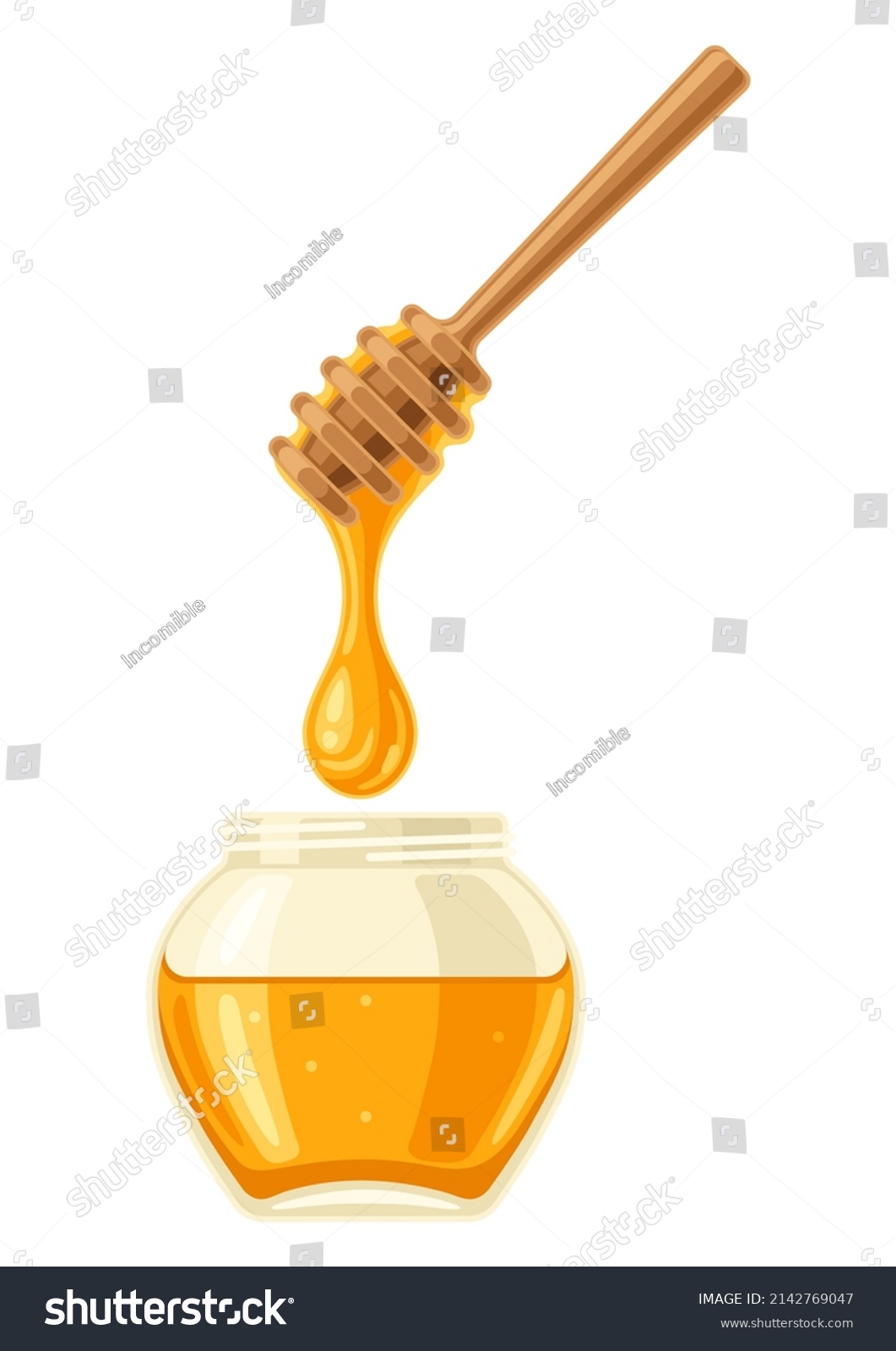 Illustration Honey Jar Stick Image Food Stock Vector (Royalty Free ...