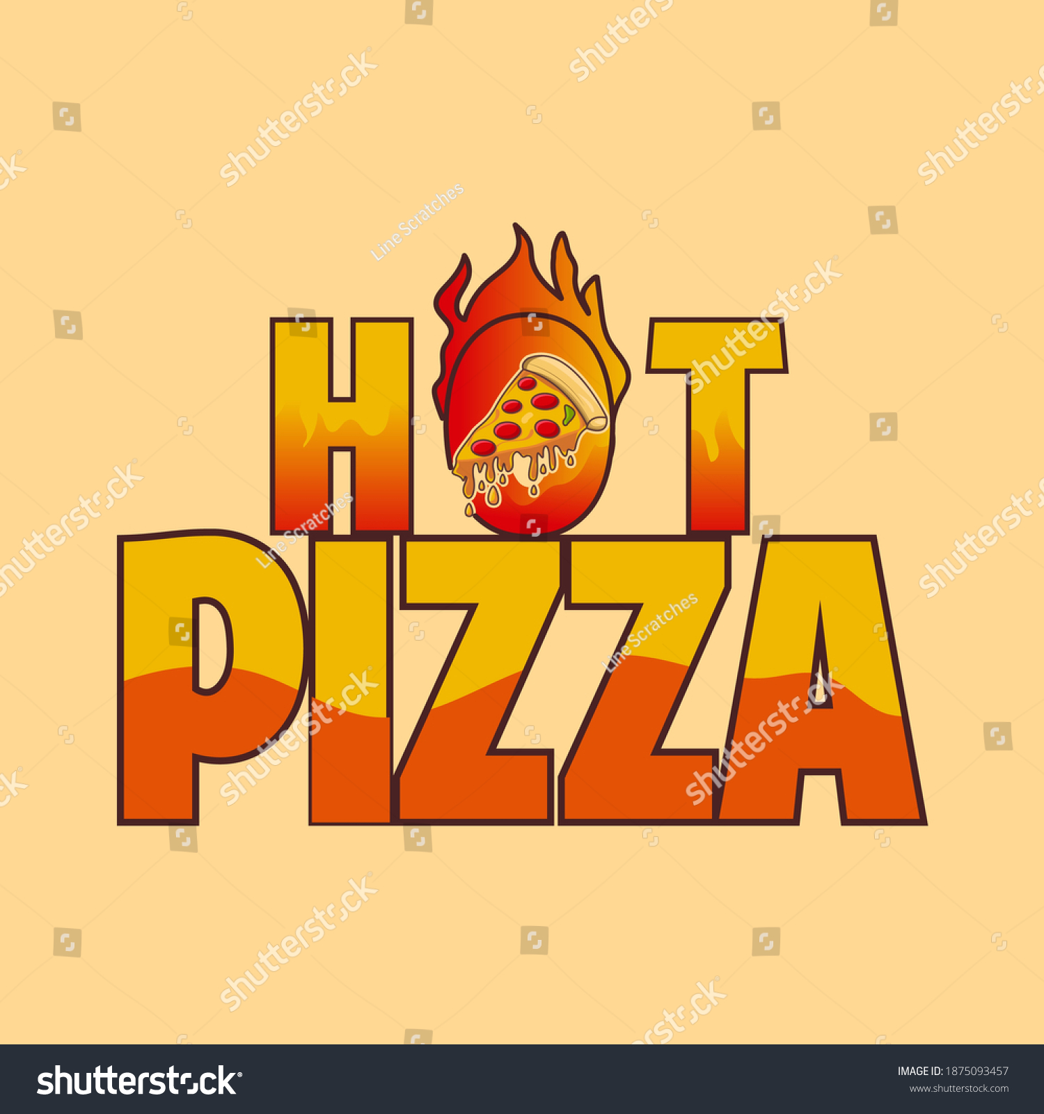 Illustration Hot Pizza Name Design Good Stock Vector (Royalty Free ...