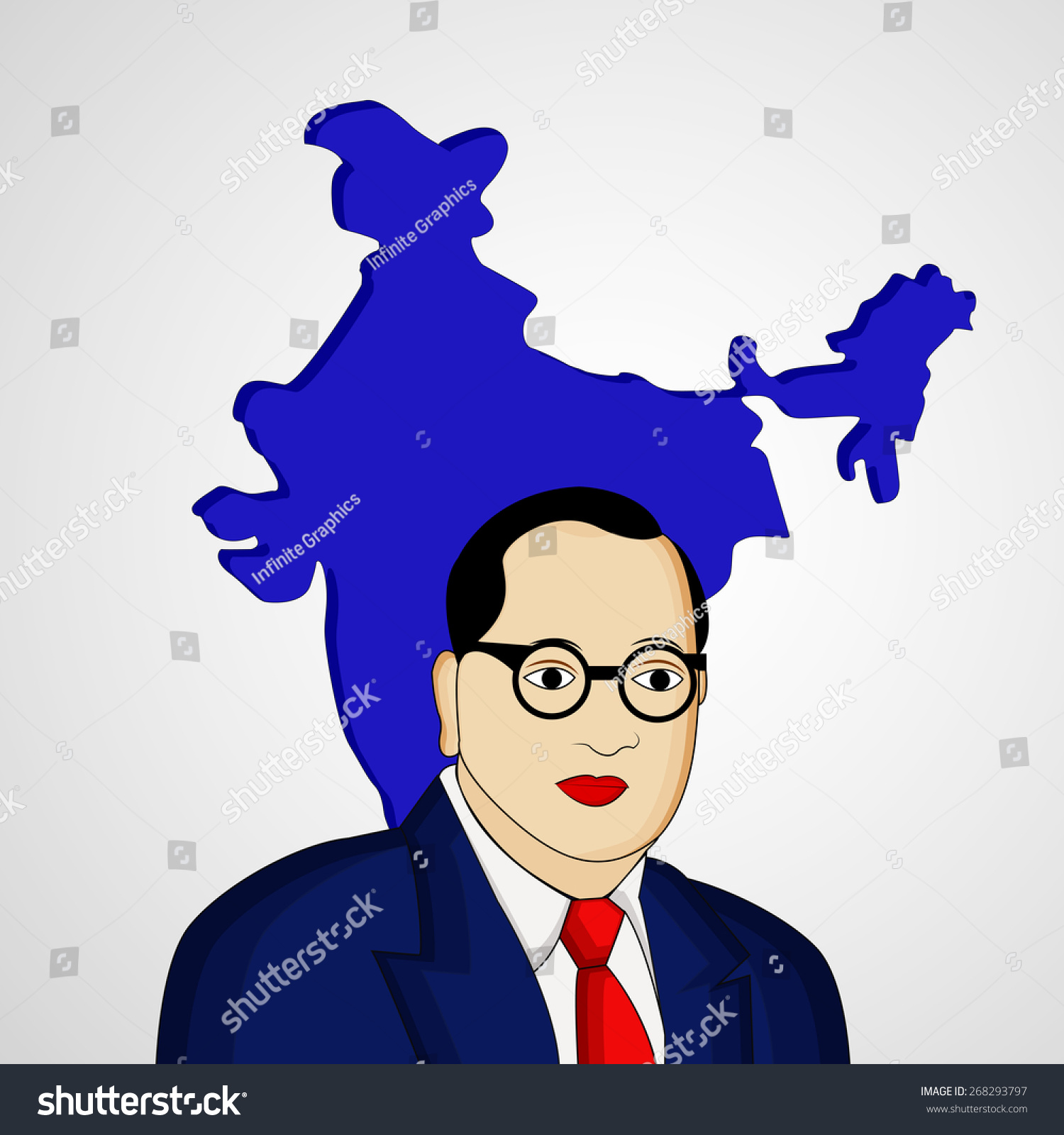 Illustration India Map Dr B R Stock Vector 268293797 - Shutterstock