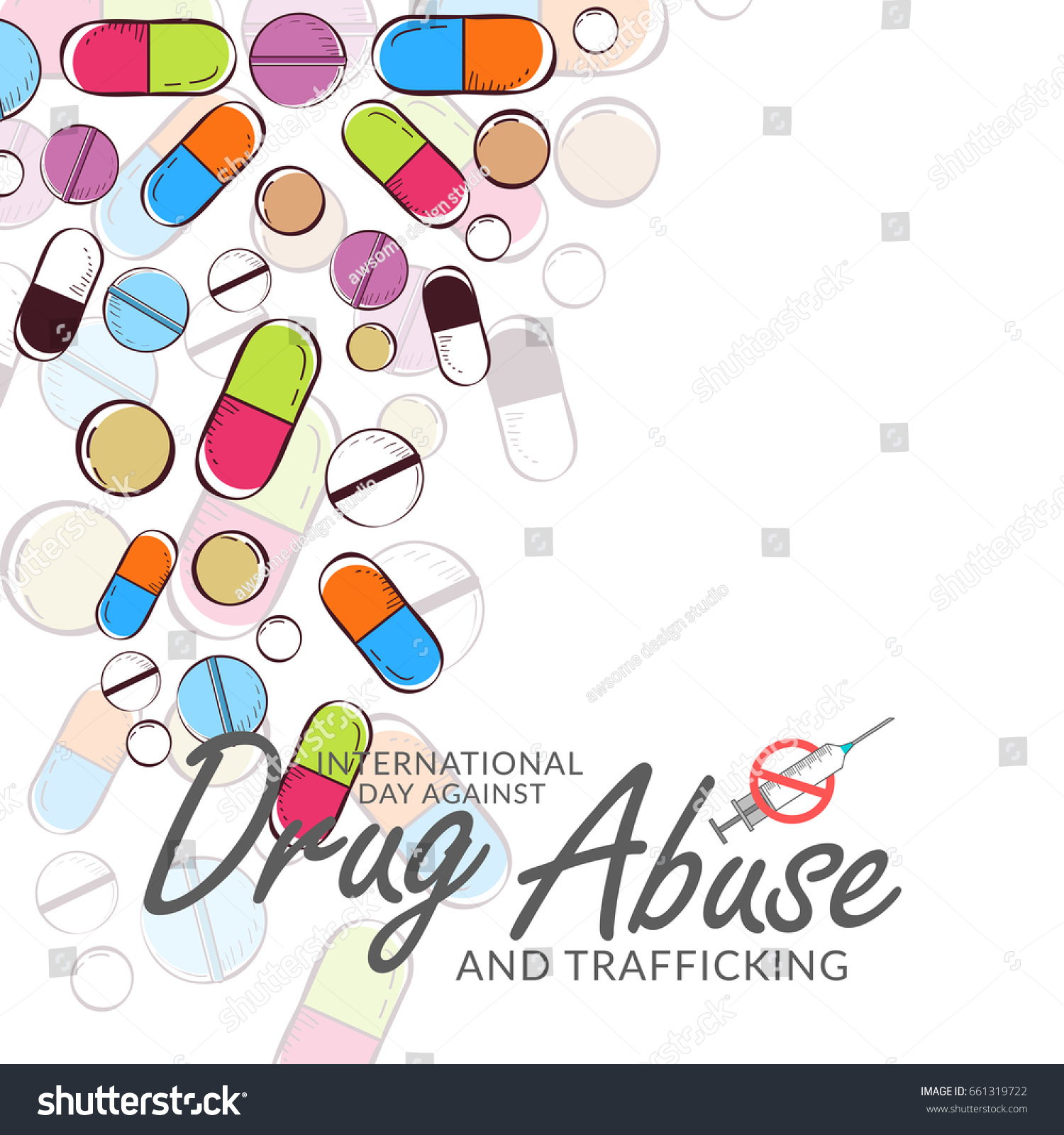 Illustration International Day Against Drug Abuseposter Stock Vector ...