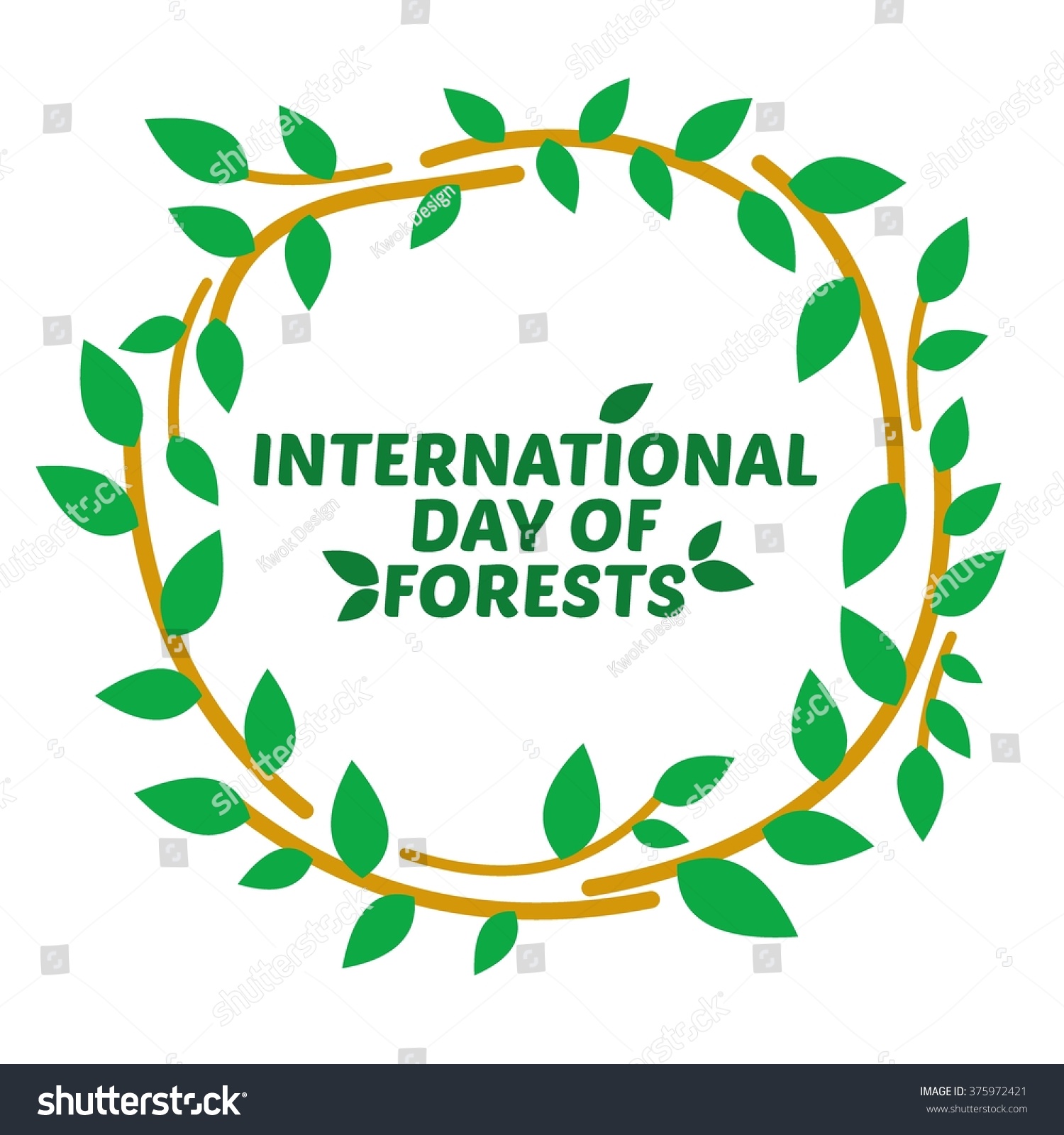 Illustration International Day Forest Green Tree Stock Vector (Royalty ...