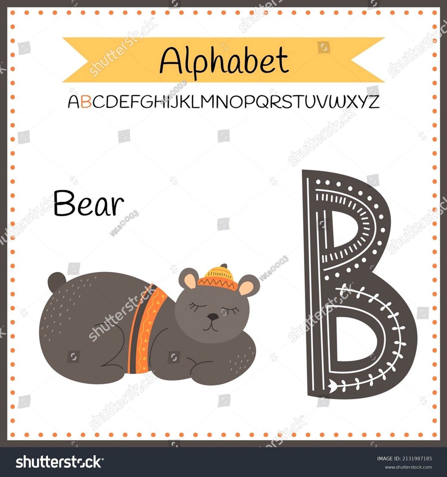 Illustration Isolated Animal Alphabet B Bear Stock Vector (Royalty Free ...