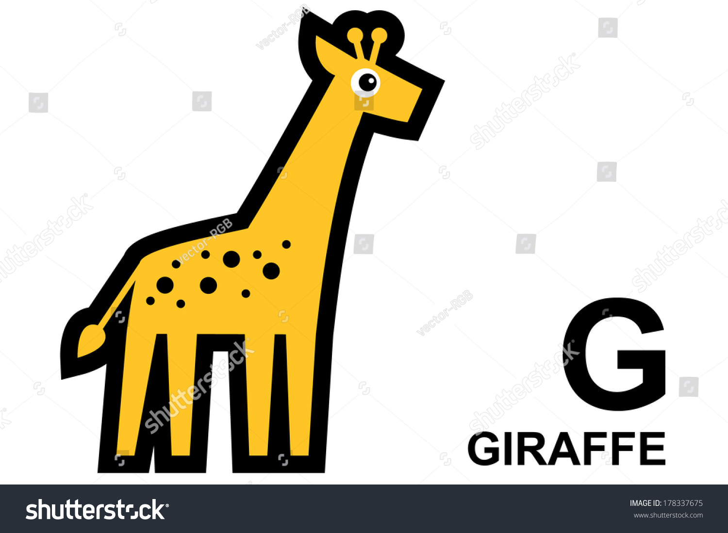 Illustration Isolated Animal Alphabetg Giraffe Vector Stock Vector ...