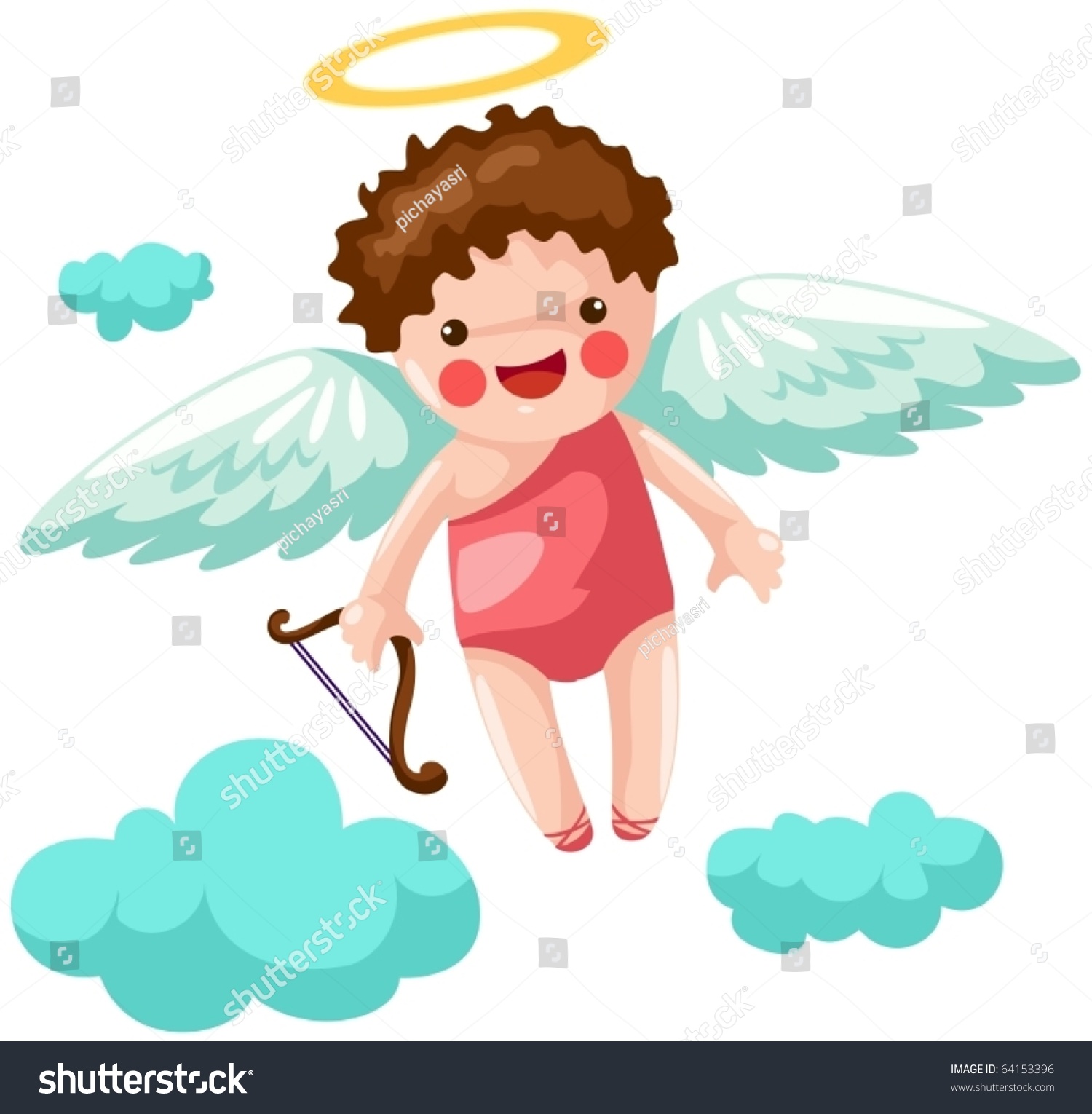 Illustration Of Isolated Cartoon Cupid On White Background - 64153396 ...