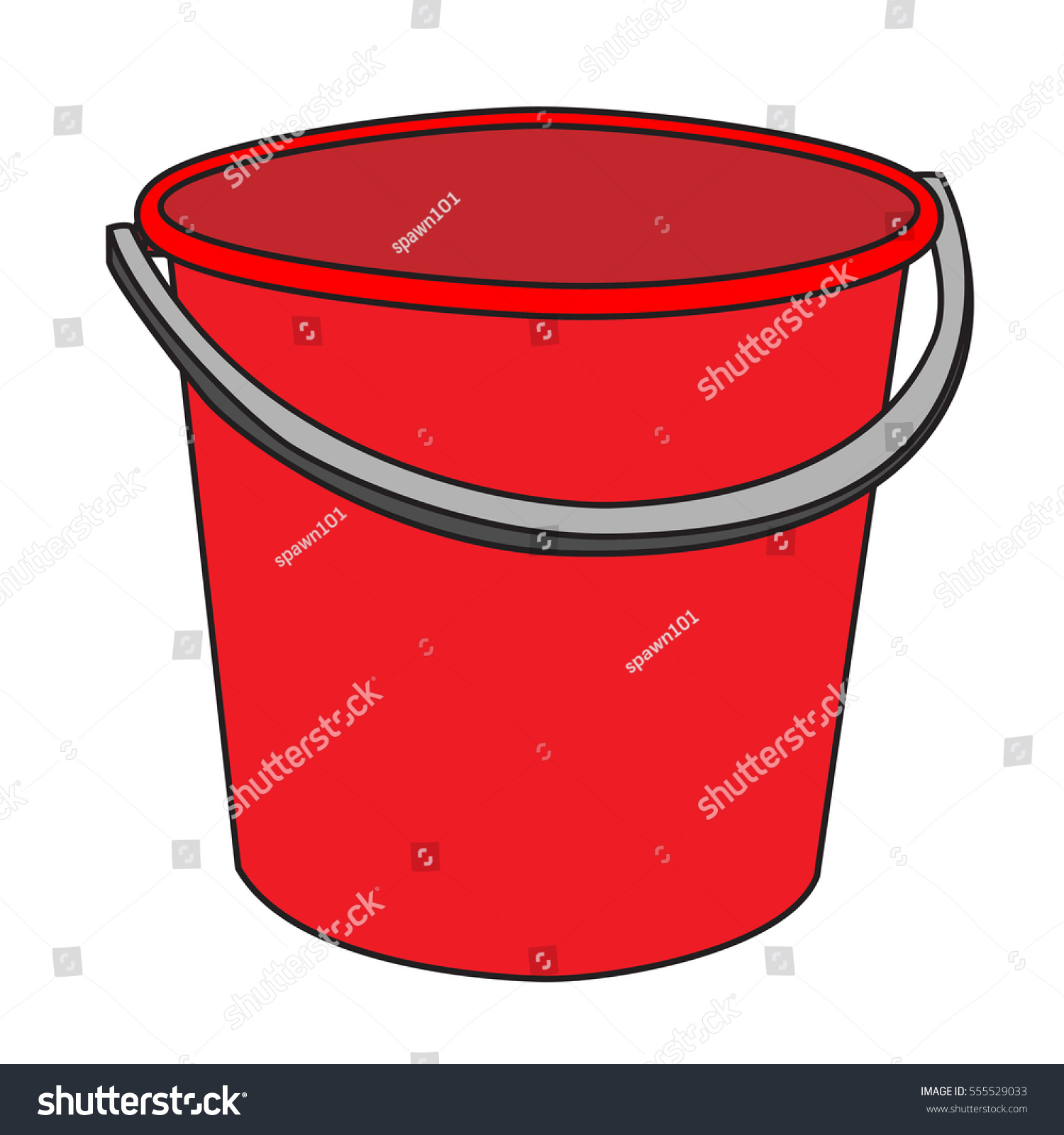 Illustration Isolated Cartoon Red Bucket Vector Stock Vector 555529033