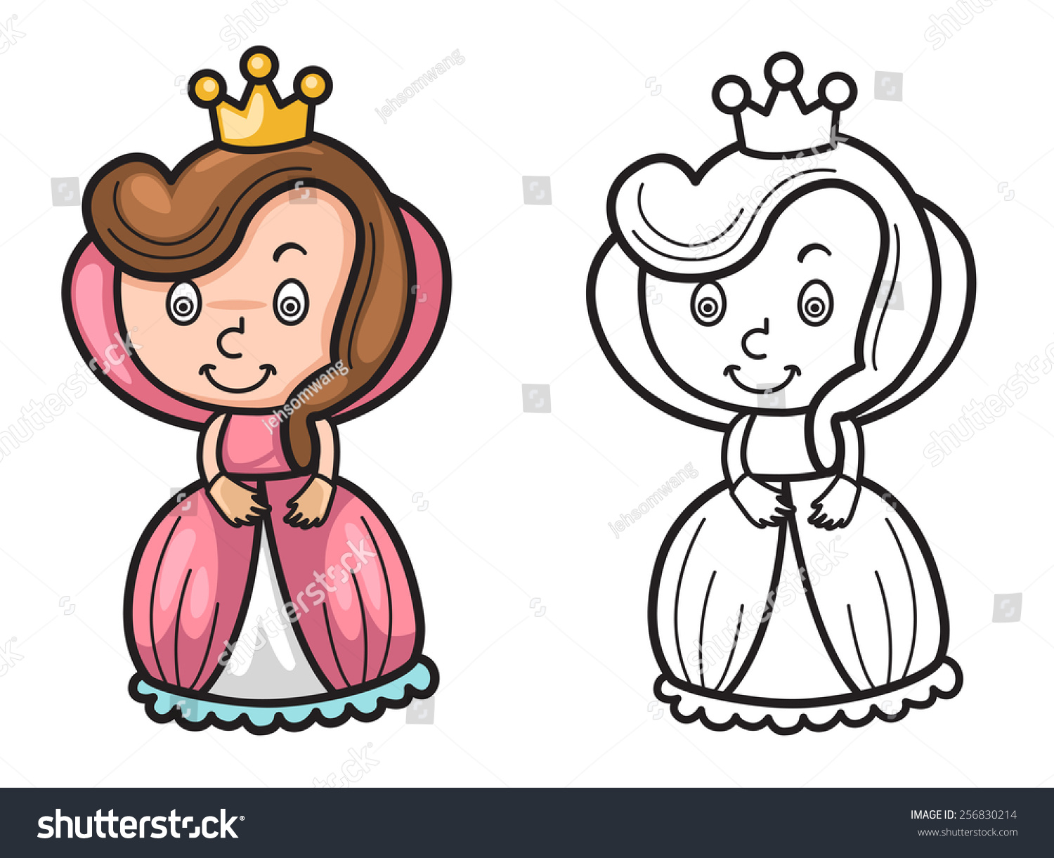 Illustration Isolated Colorful Black White Queen Vectores En Stock