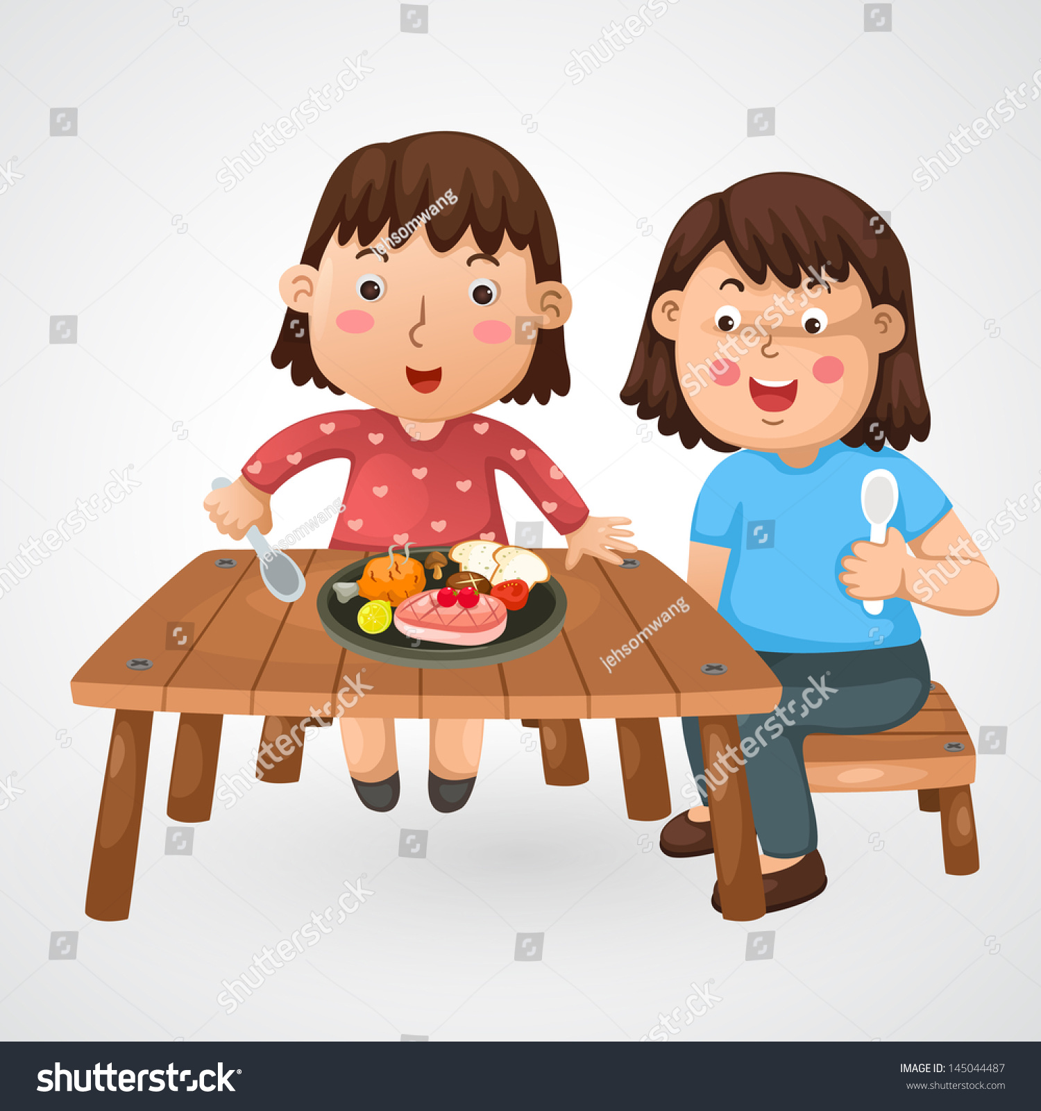 Illustration Of Isolated Mom And Kid Vector - 145044487 : Shutterstock