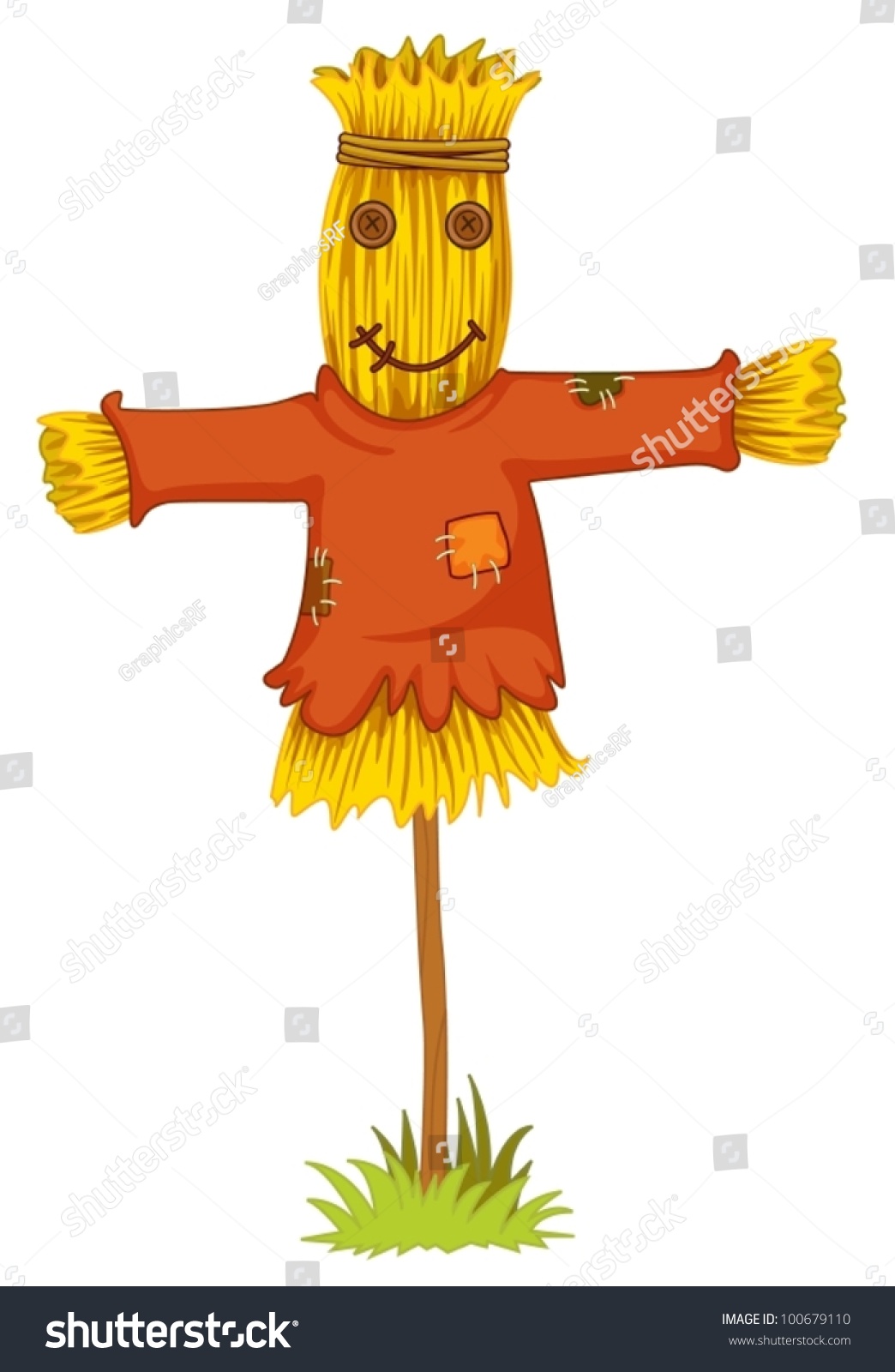 Illustration Isolated Scarecrow Object Stock Vector (royalty Free 