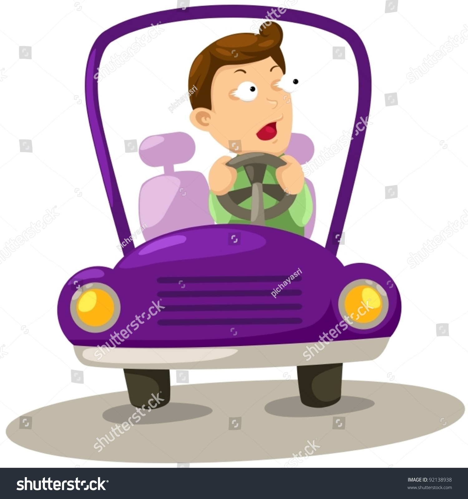 Illustration Isolated Man Driving Car Eyes Stock Vector (Royalty Free)  92138938