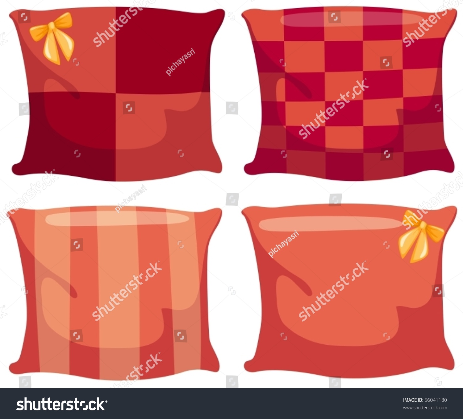 Illustration Of Isolated Various Cushions Pillow On White Background ...