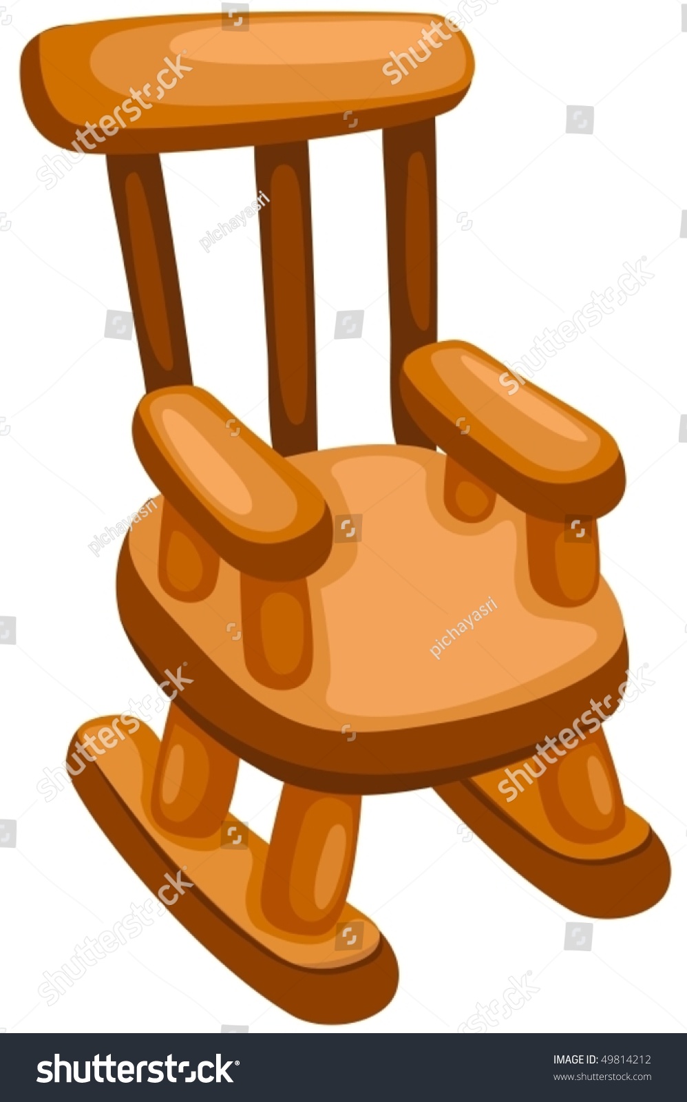 Illustration Isolated Wooden Rocking Chair On Stock Vector Royalty Free 49814212 Shutterstock 