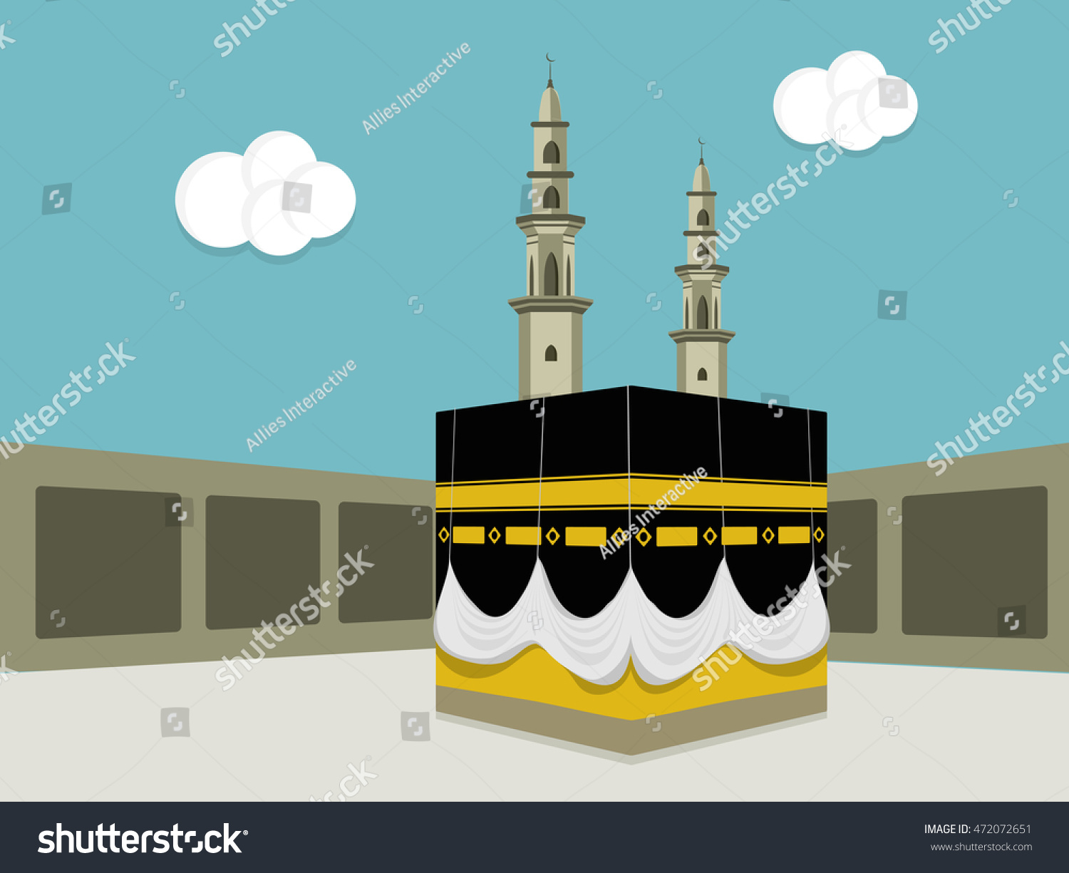 Illustration Kaaba Mekkah Islamic Sacred Masjidalharam 