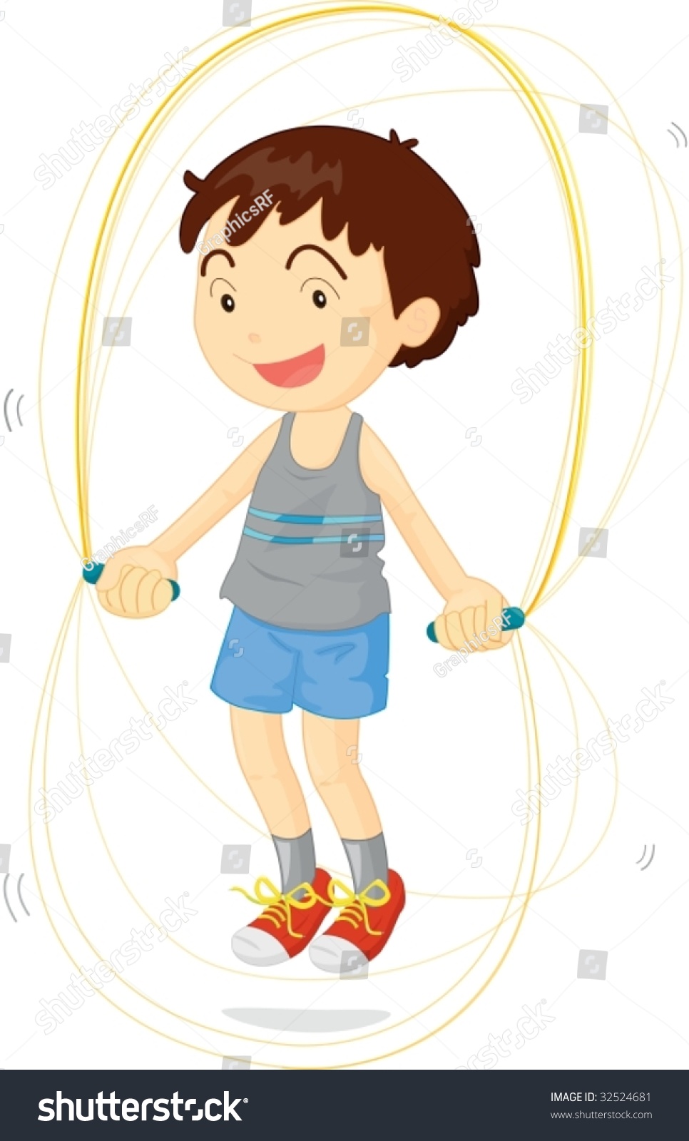 Illustration Kid Playing Skipping Rope Stock Vector (Royalty Free ...