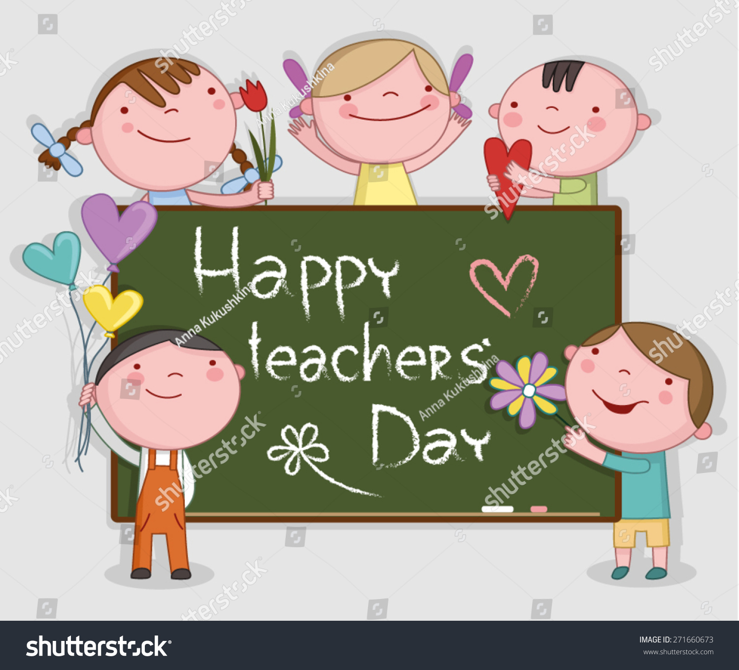 Illustration Of Kids Celebrating Teachers' Day - 271660673 : Shutterstock