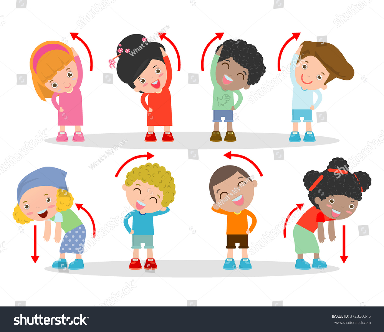 Illustration Kids Exercising Kids Exercising Child Stock Vector Royalty Free