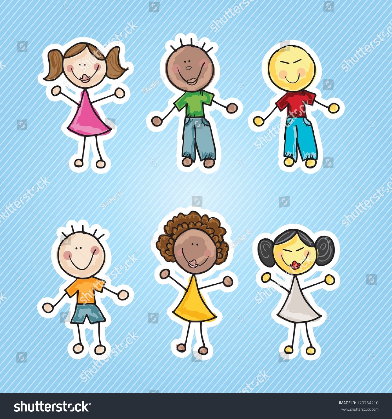 Illustration Kids Icons Kids Groups Vector Stock Vector (Royalty Free ...