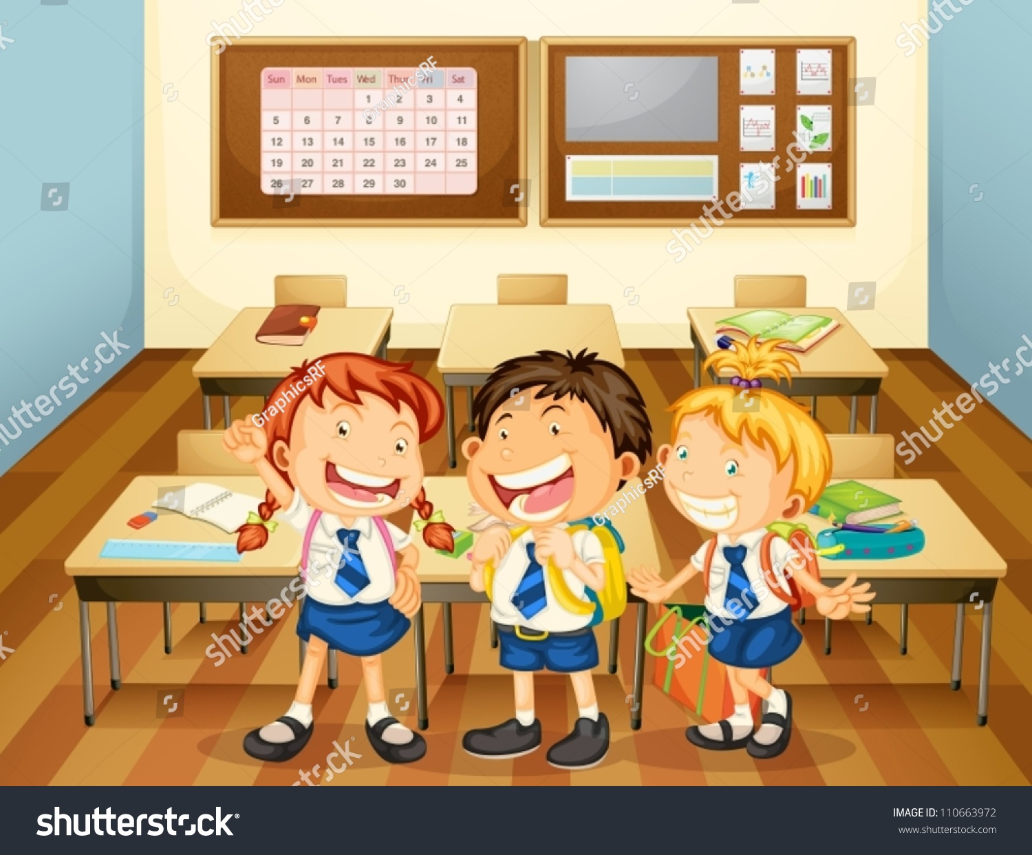 Illustration Kids Classroom School Stock Vector 110663972 - Shutterstock