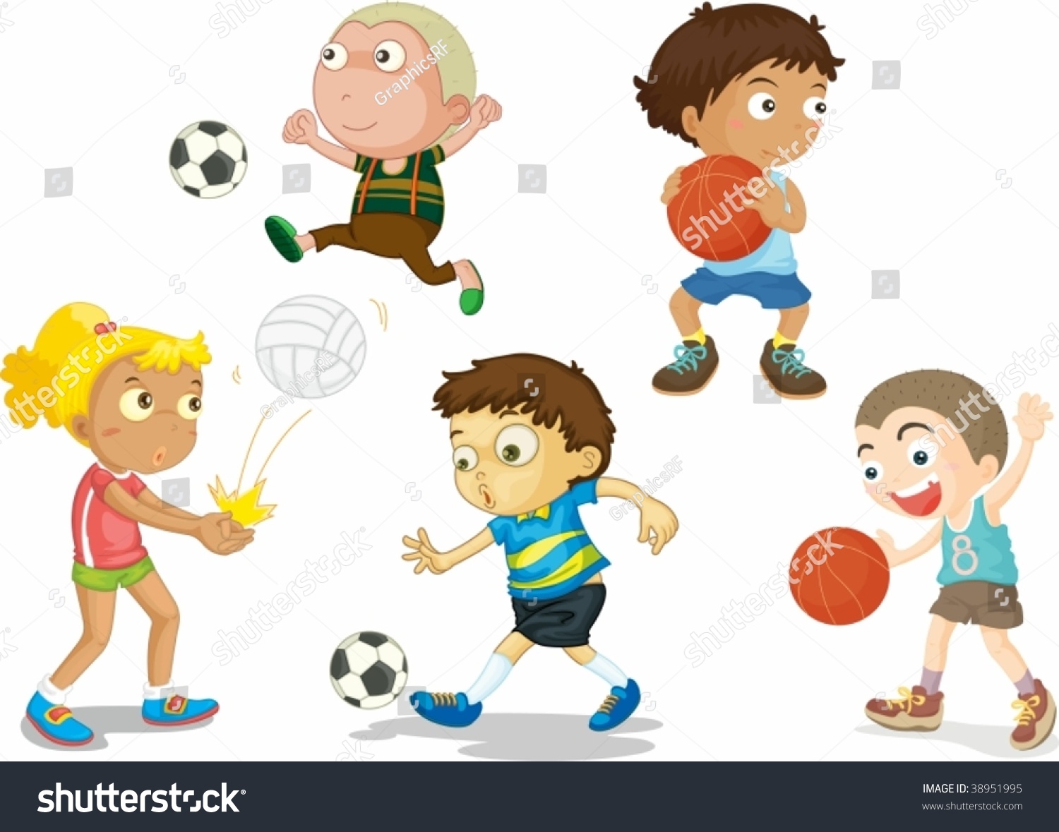 Illustration Of Kids On White - 38951995 : Shutterstock