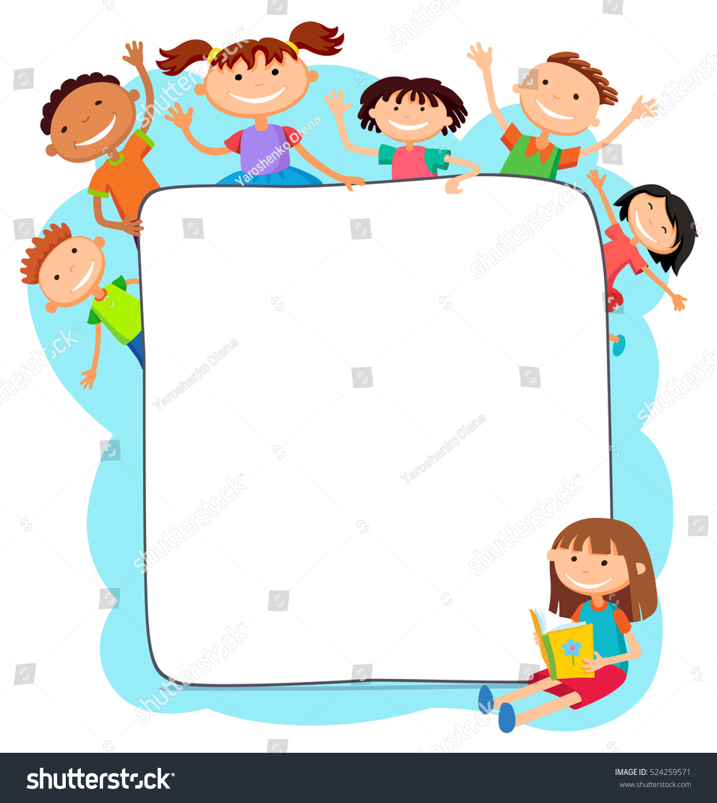 Illustration Kids Peeping Behind Placard Children: Vector Có Sẵn (miễn ...