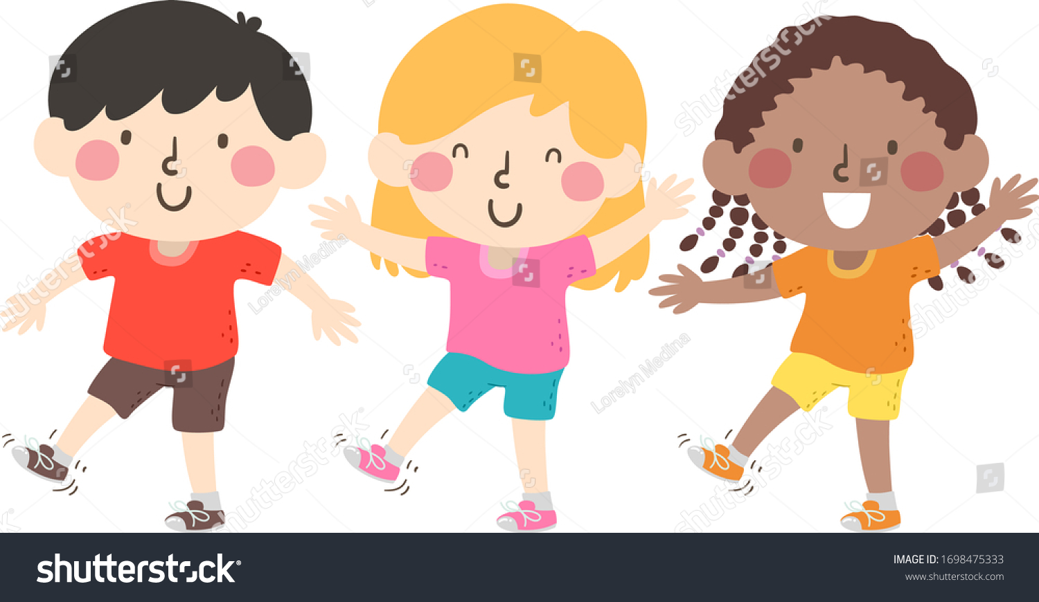 Illustration Kids Shaking Their Right Feet Stock Vector (royalty Free 