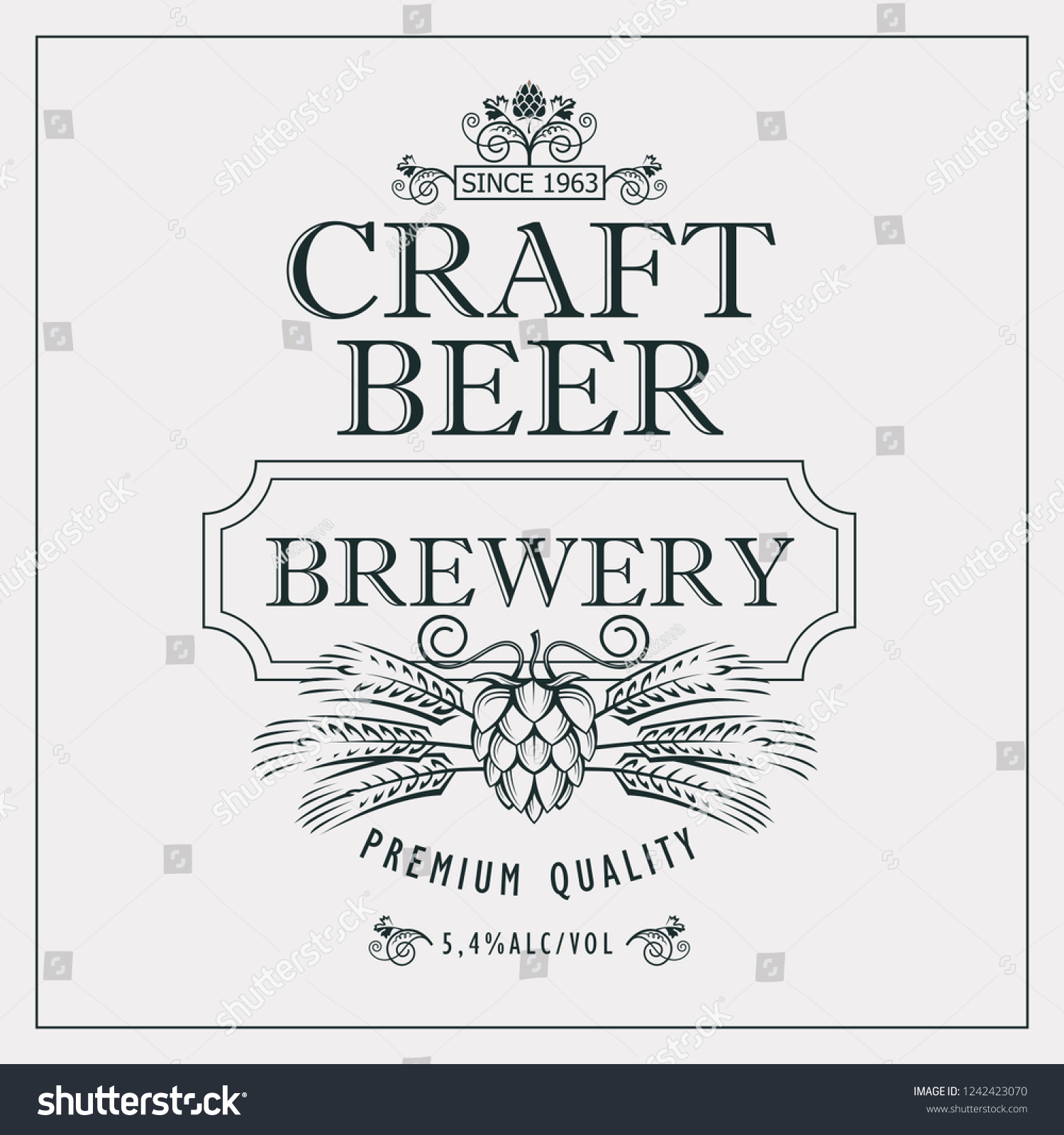 Illustration Label Craft Beer Retro Style Stock Vector (Royalty Free ...