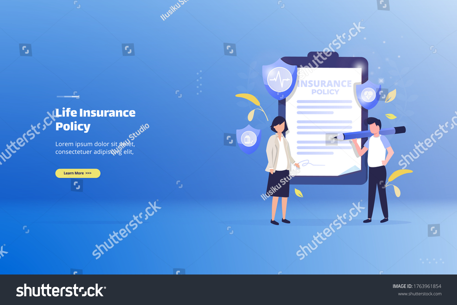 Illustration Life Insurance Policy Join Insurance Stock Vector (Royalty ...