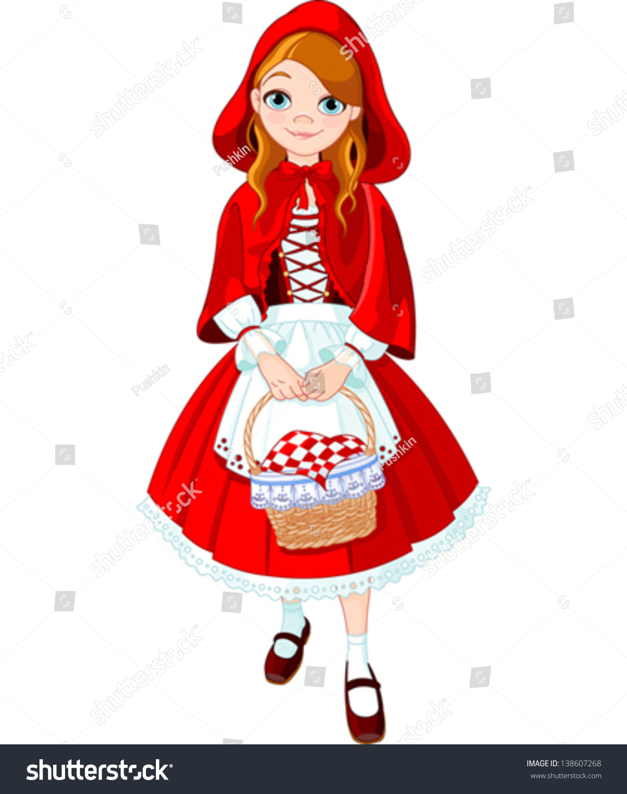 Illustration Little Red Riding Hood Stock Vector 138607268 - Shutterstock