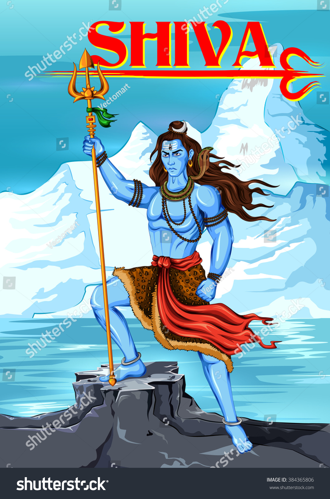 Illustration Lord Shiva Indian God Hindu Stock Vector Royalty Free Shutterstock