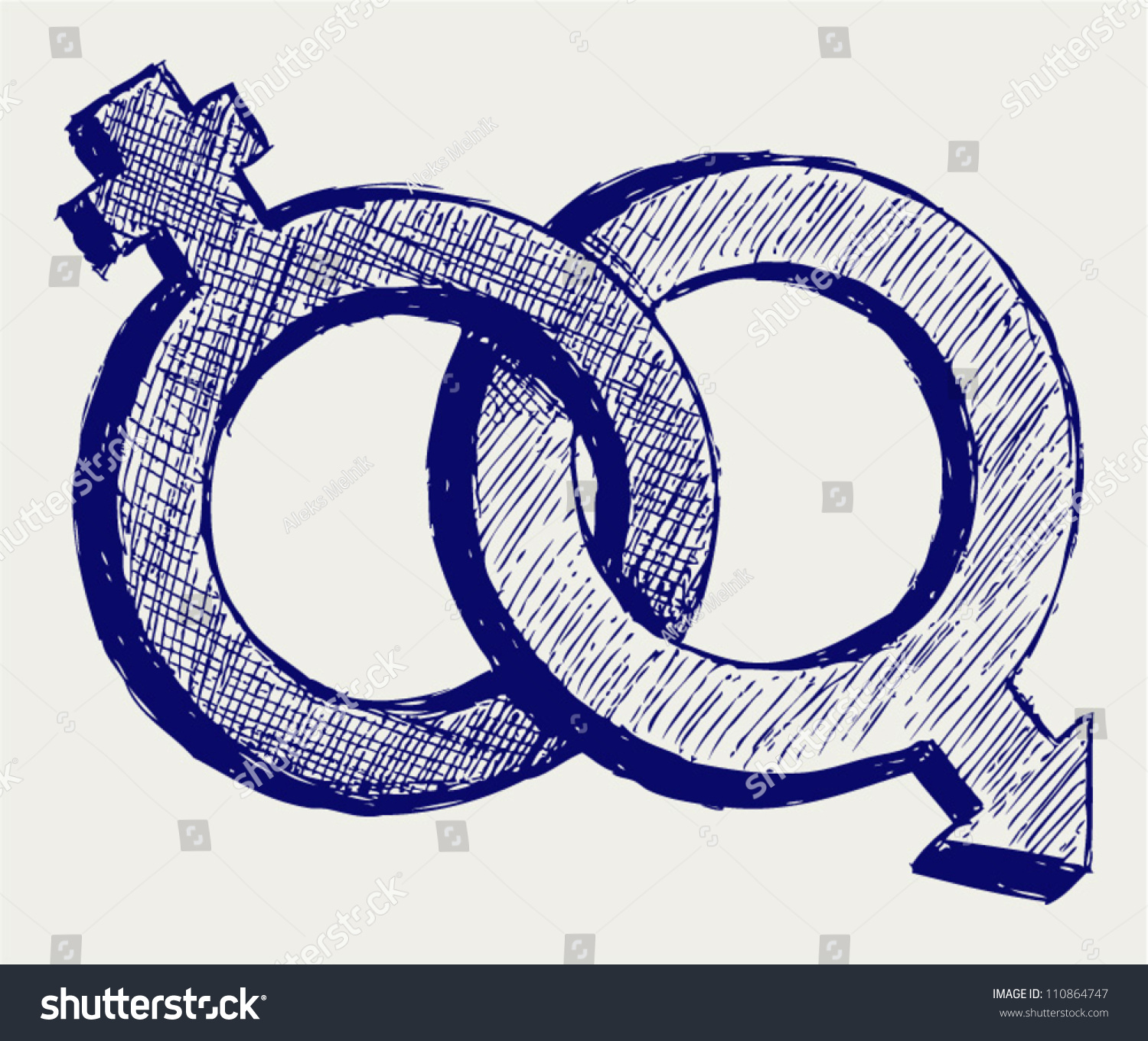 Illustration Male Female Sex Symbol Doodle стоковая векторная графика без лицензионных