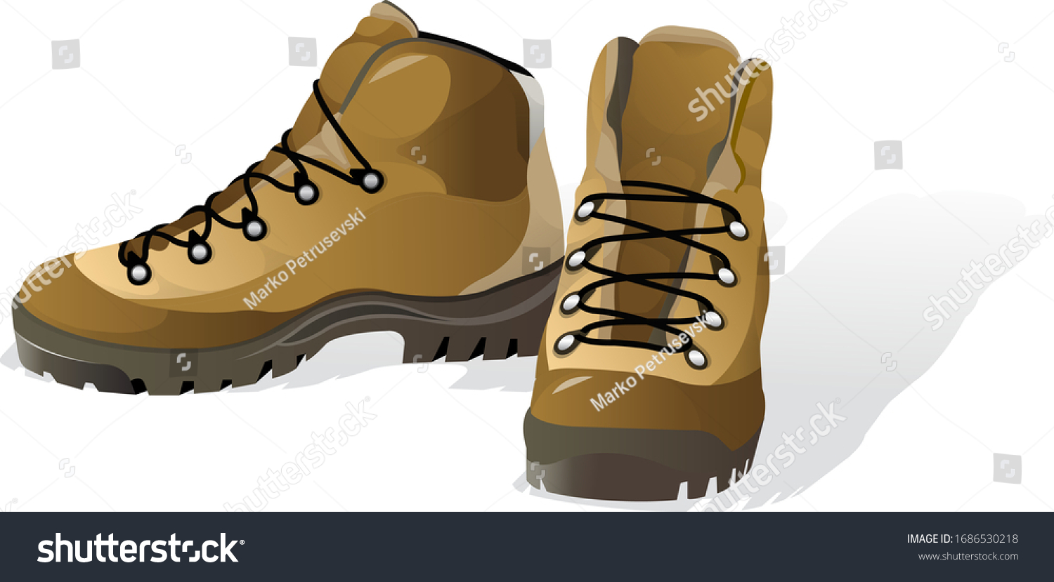 Illustration Mountain Climbing Boots White Background Stock Vector ...
