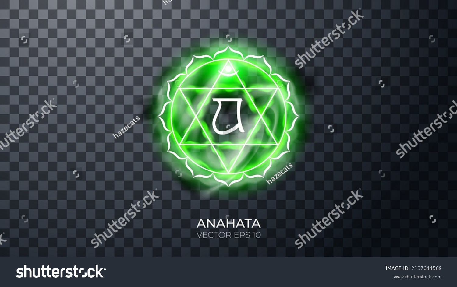 SVG of Illustration of one of the seven chakras - Anahata, the symbol of Hinduism, Buddhism. Fourth, heart chakra. Ethereal strange fire sign. Decor elements for magic doctor, shaman, medium. svg