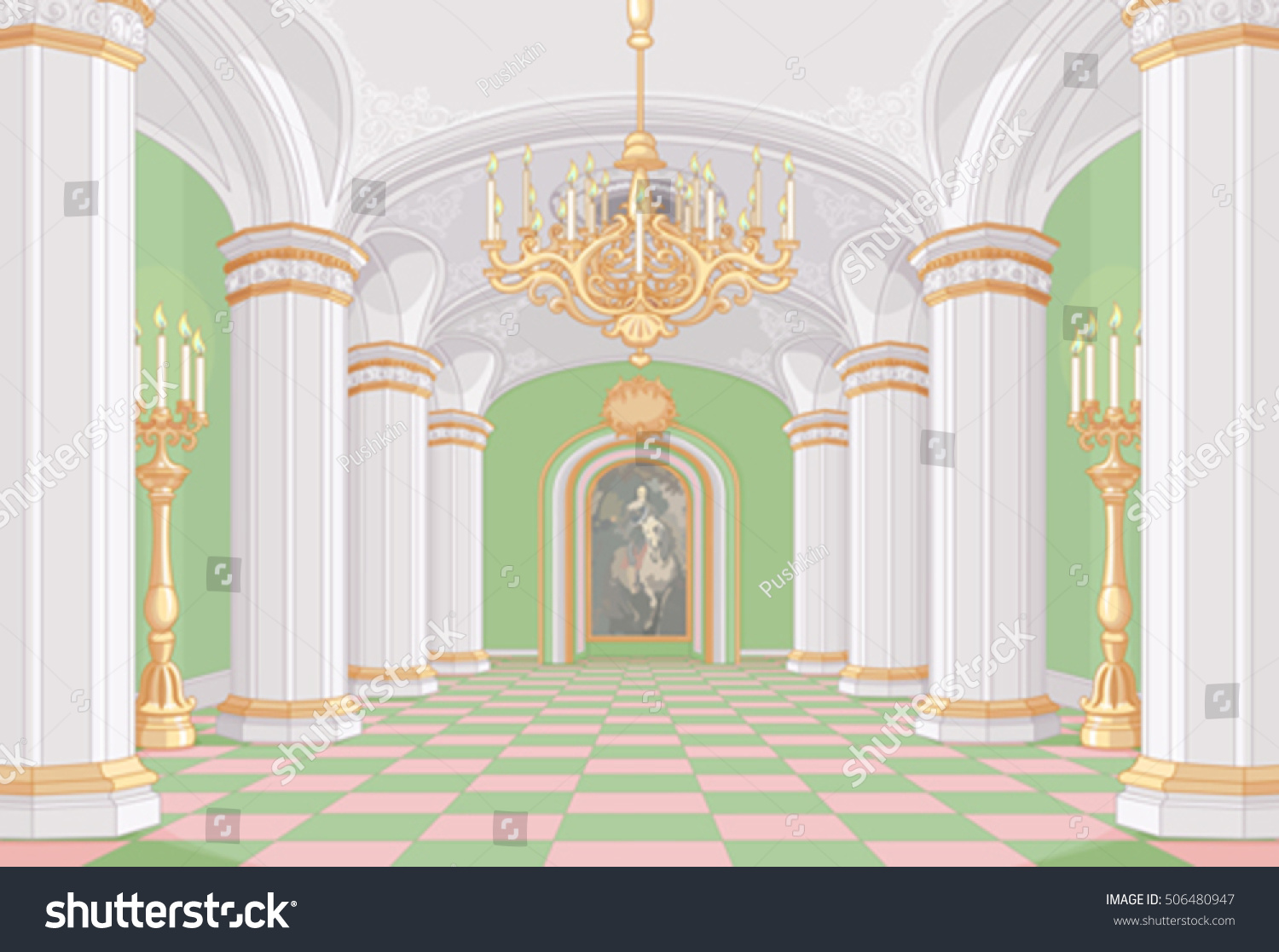 Illustration Palace Hall Stock Vector (Royalty Free) 506480947