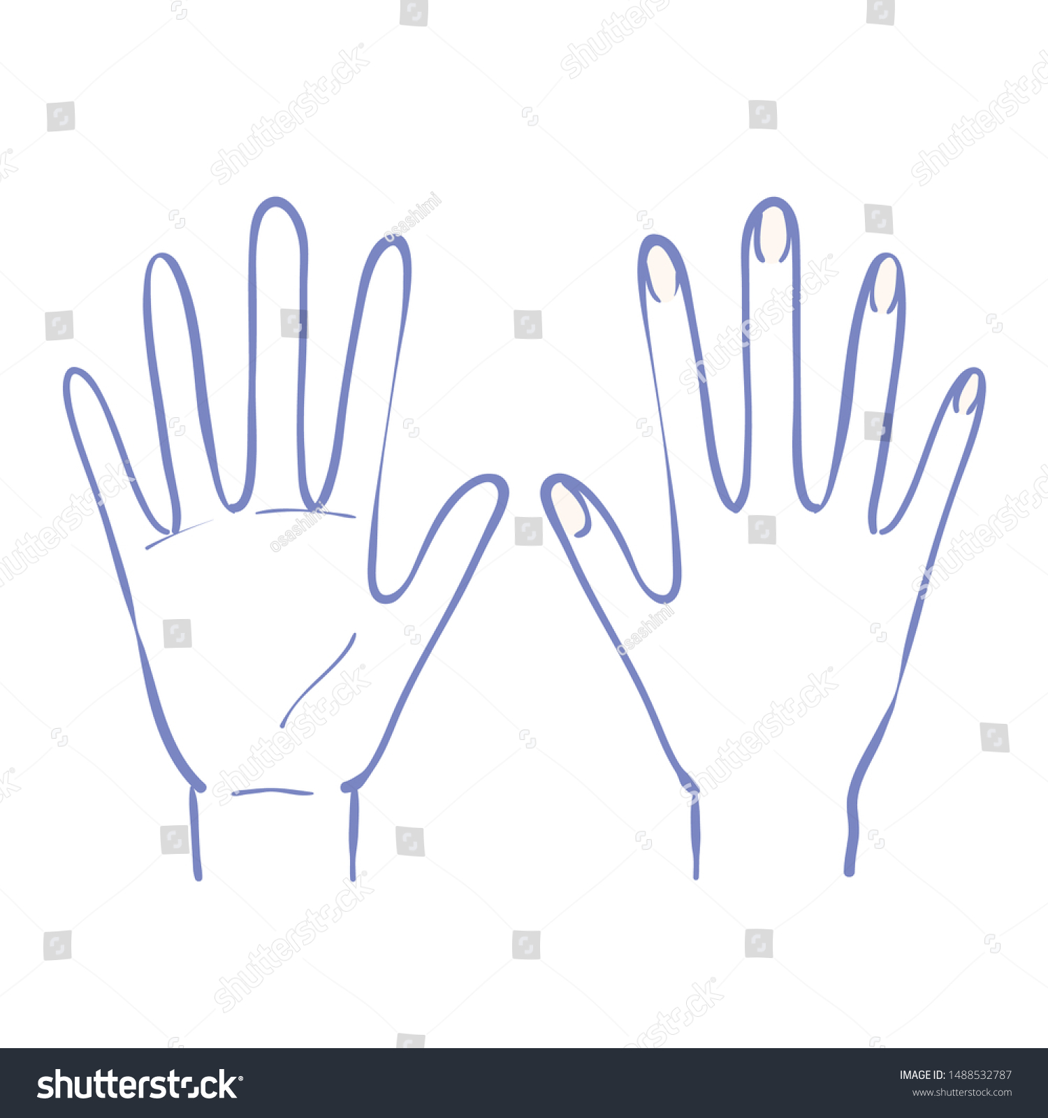 Illustration Palm Back Hand Stock Vector (Royalty Free) 1488532787 ...