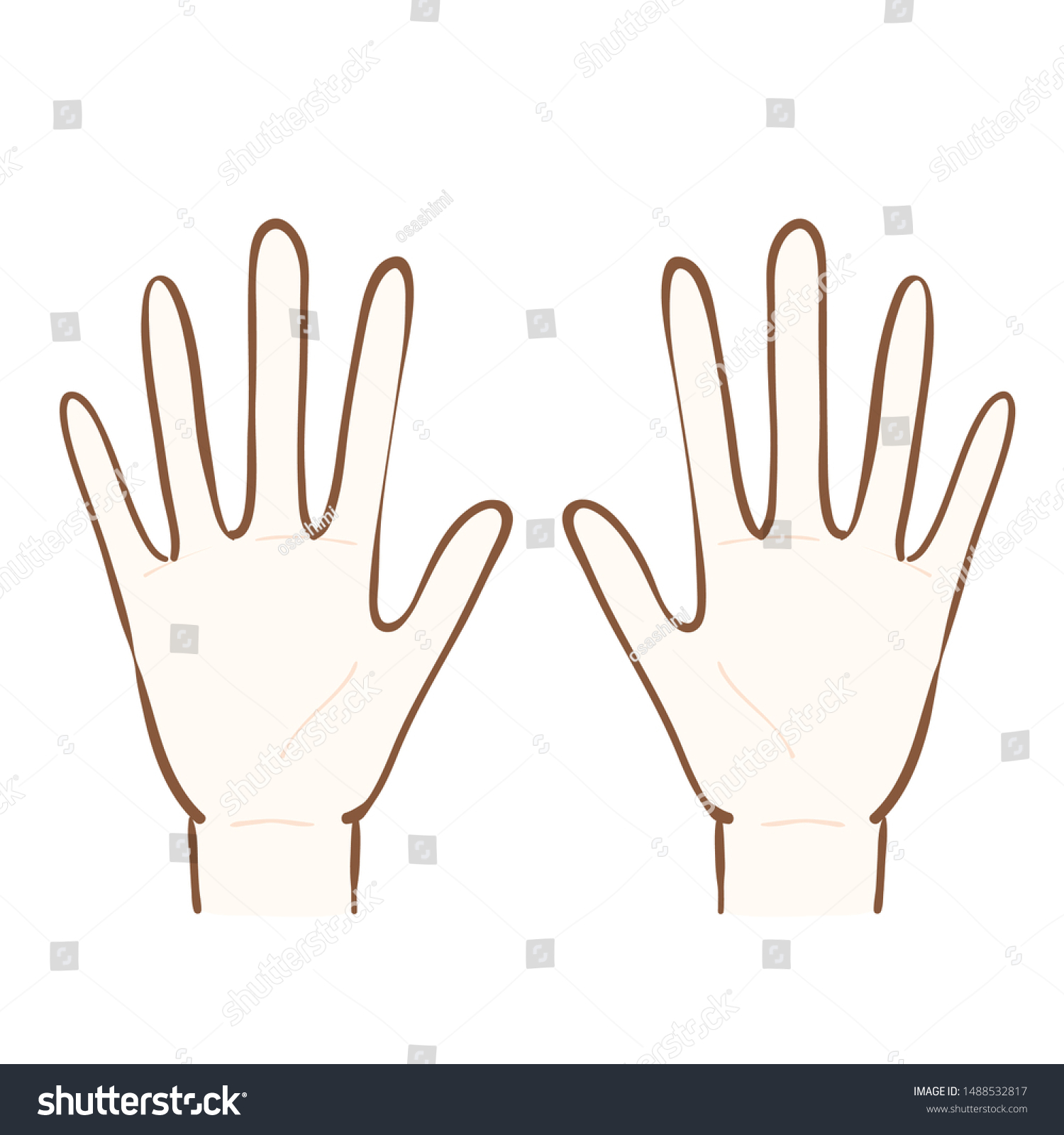 Illustration Palm Both Hands Stock Vector (Royalty Free) 1488532817 ...