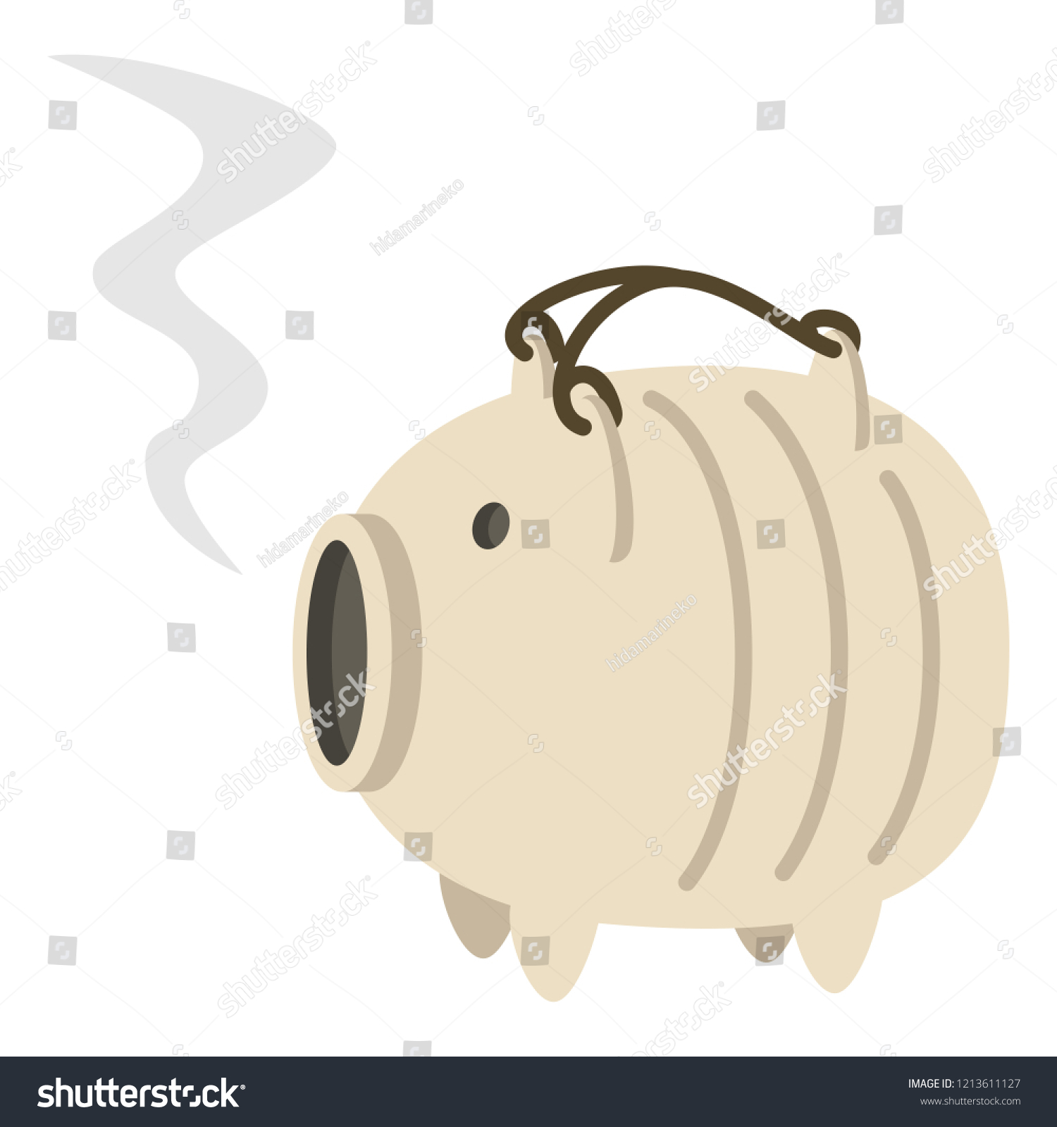 SVG of Illustration of pig pottery mosquito coil holder. svg