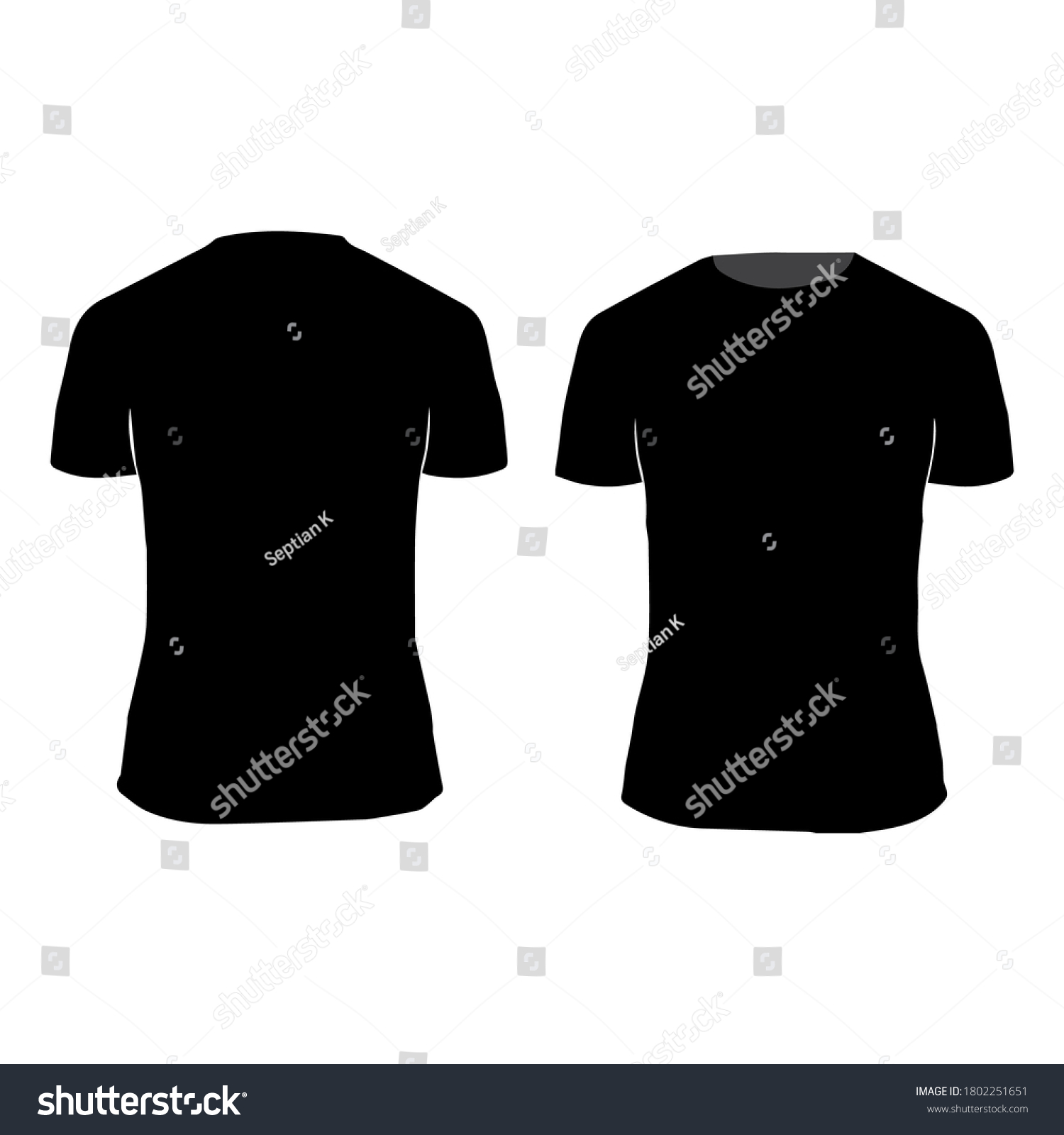 Illustration Plain Black Tshirt Sample Image Stock Vector (Royalty Free ...