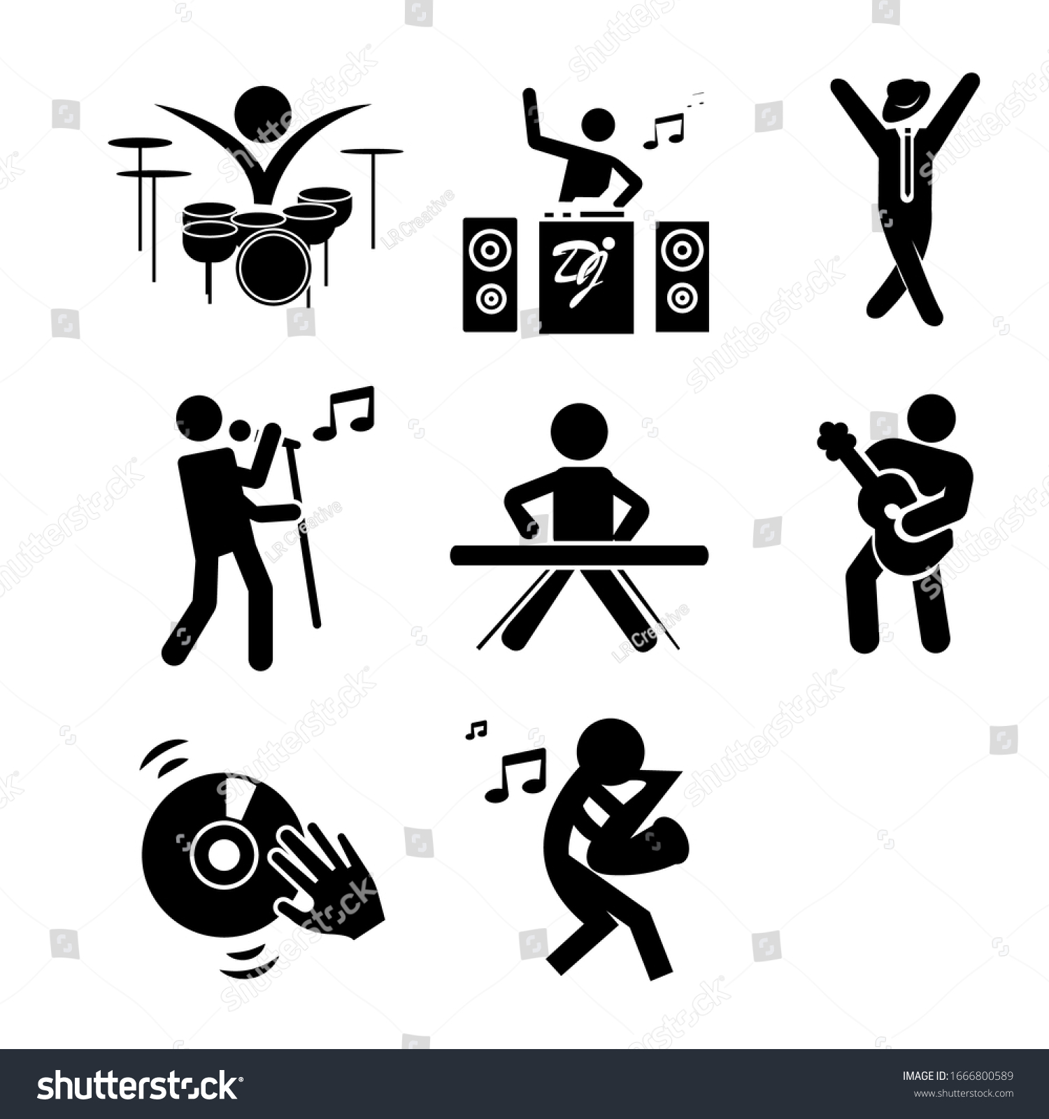 Illustration Playing Music Vector Illustration Playing Stock Vector ...