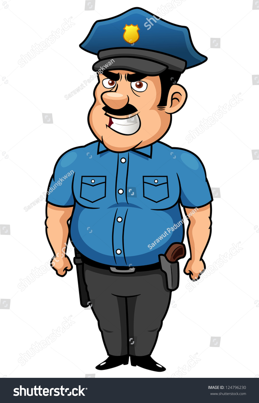 Illustration Of Policeman Cartoon - 124796230 : Shutterstock